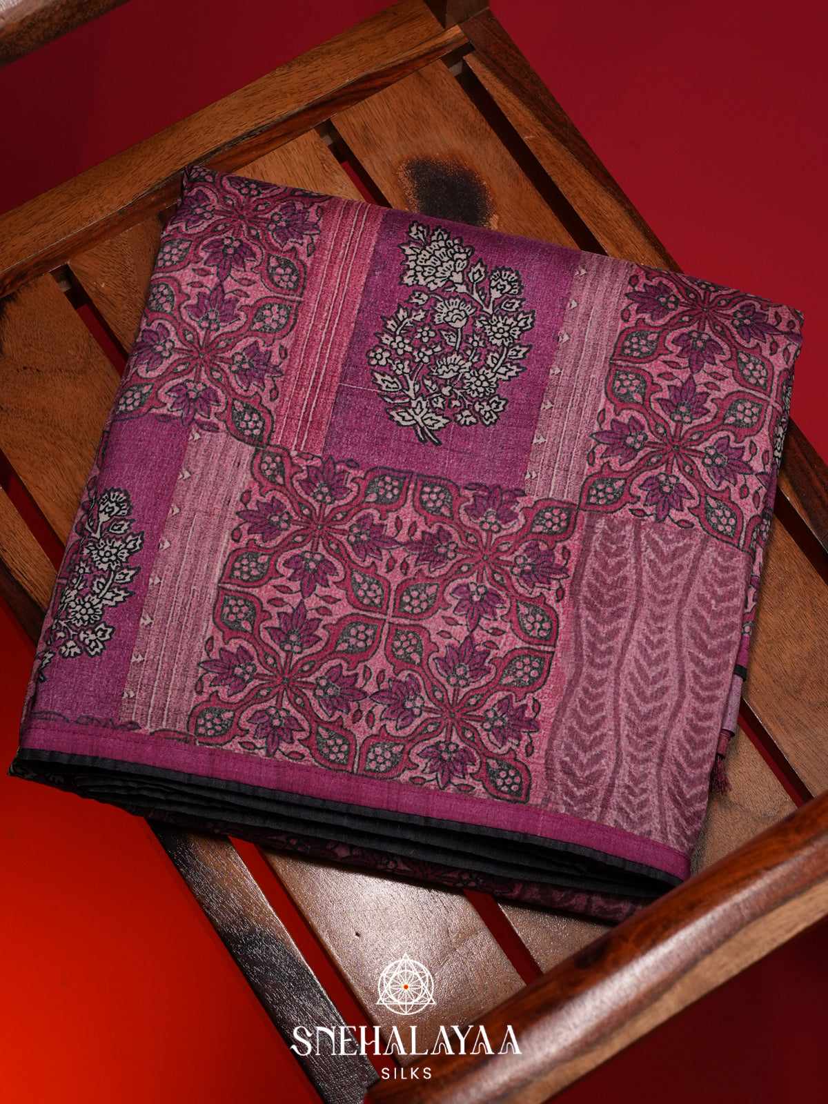 Plum Tussar Saree