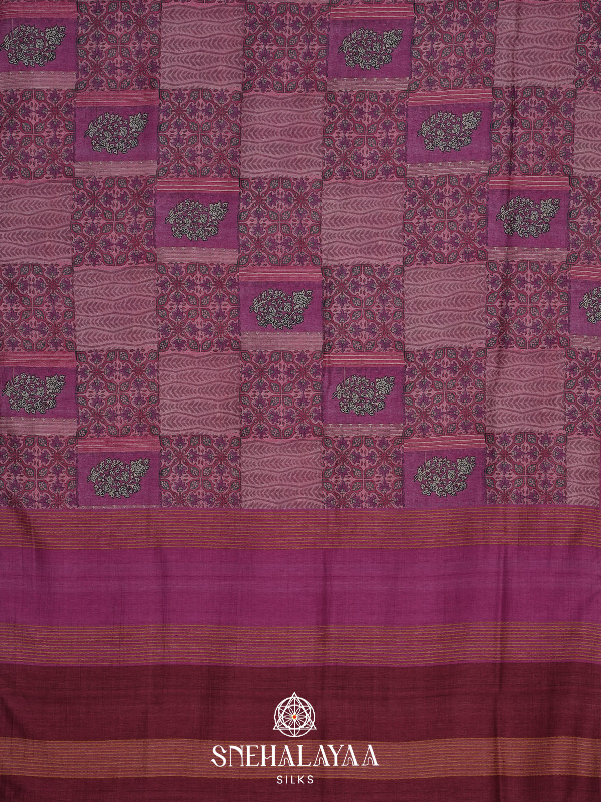 Plum Tussar Saree