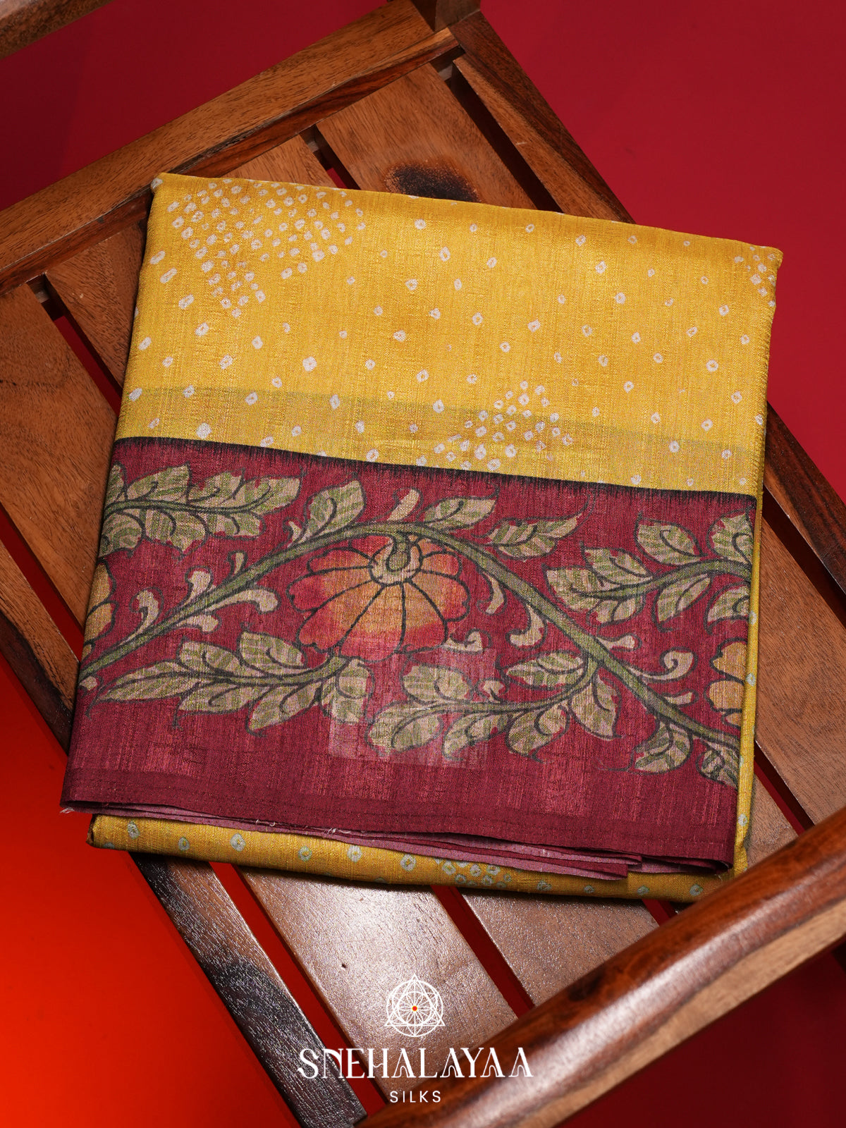 Yellow Tussar Saree