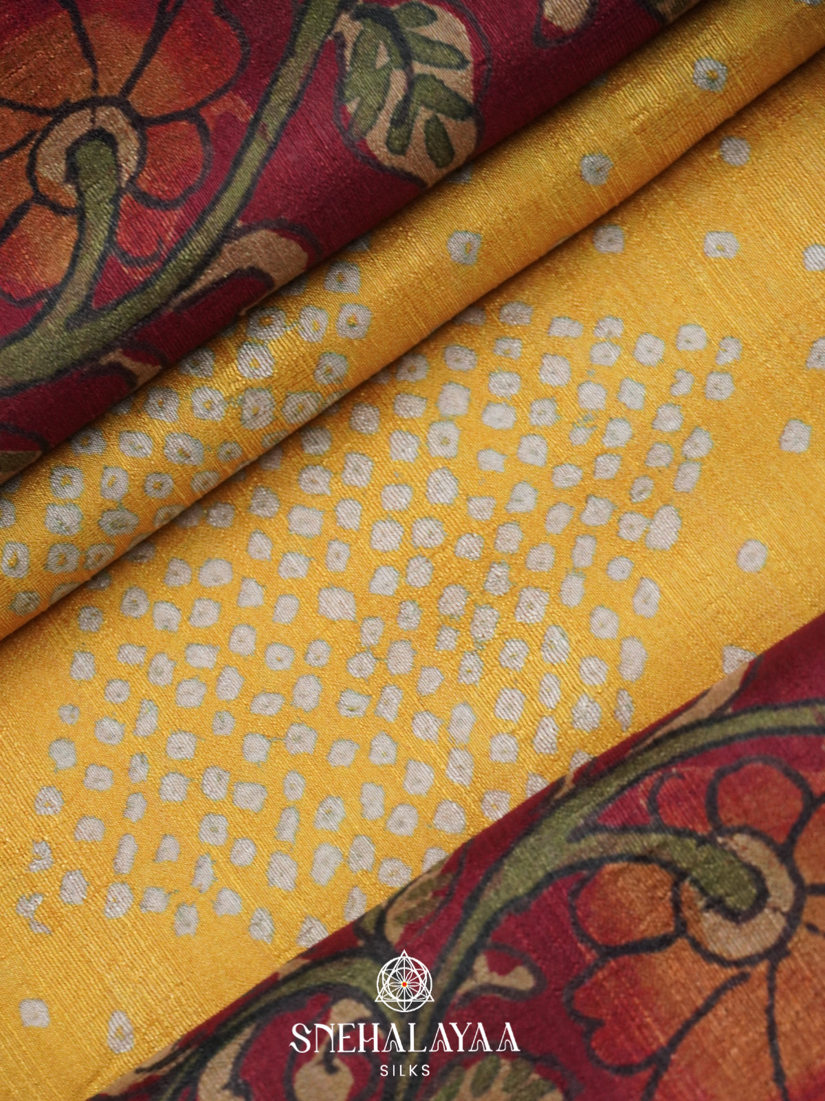 Yellow Tussar Saree