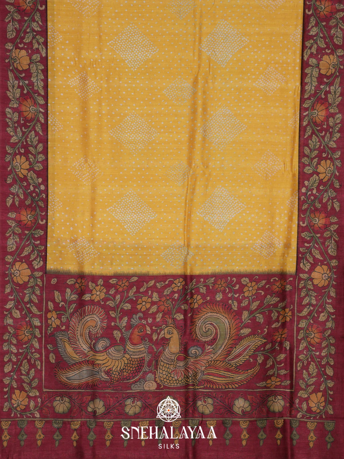 Yellow Tussar Saree