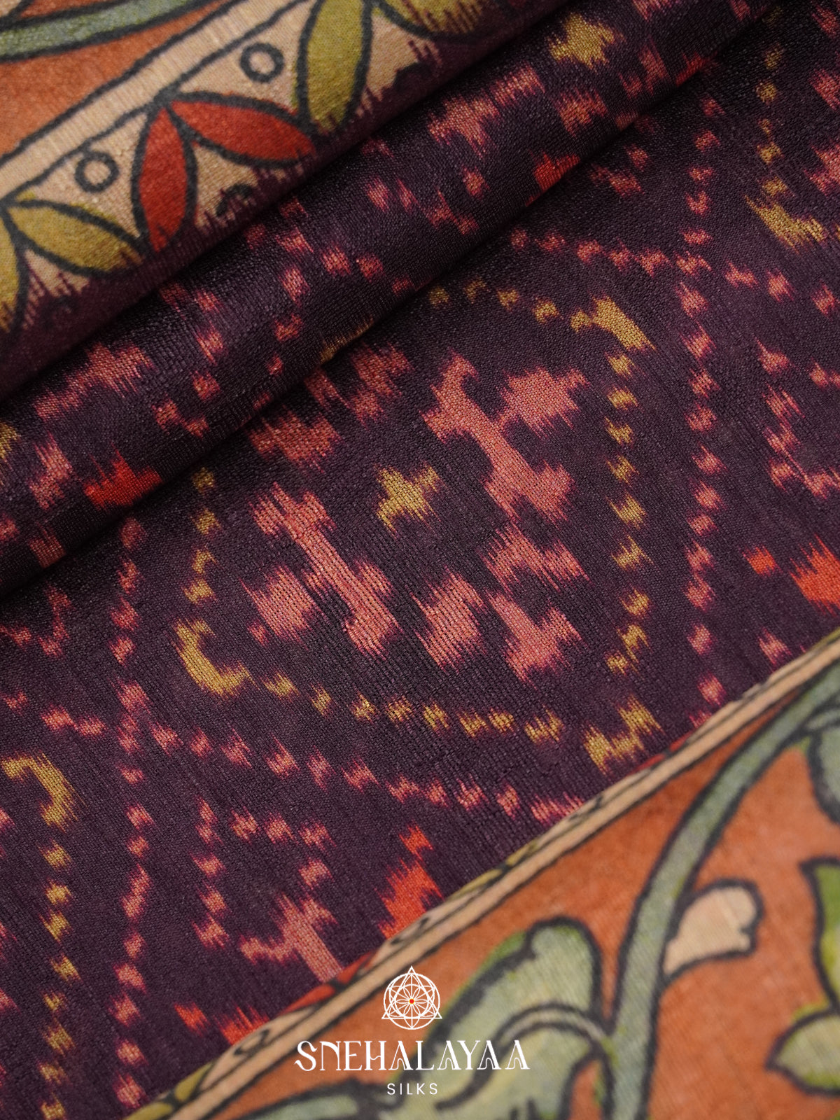 Wine Tussar Saree