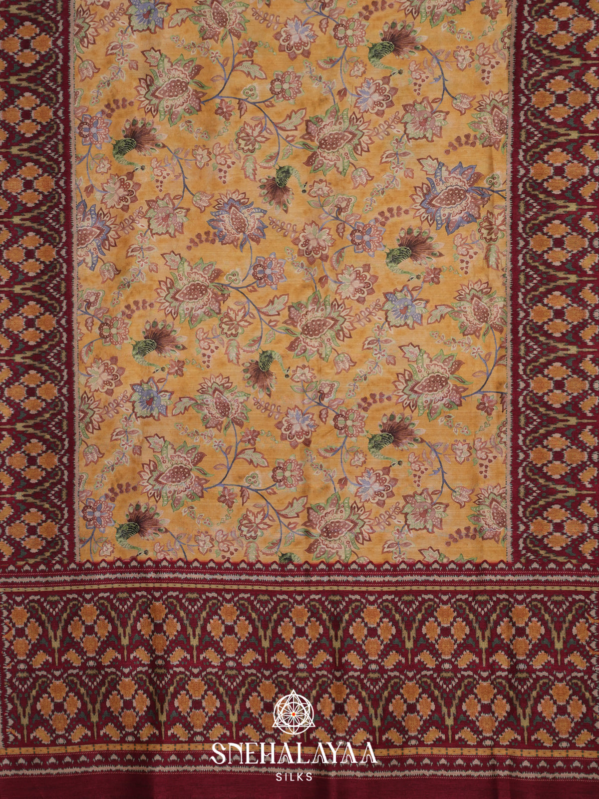 Pale Yellow Tussar Saree