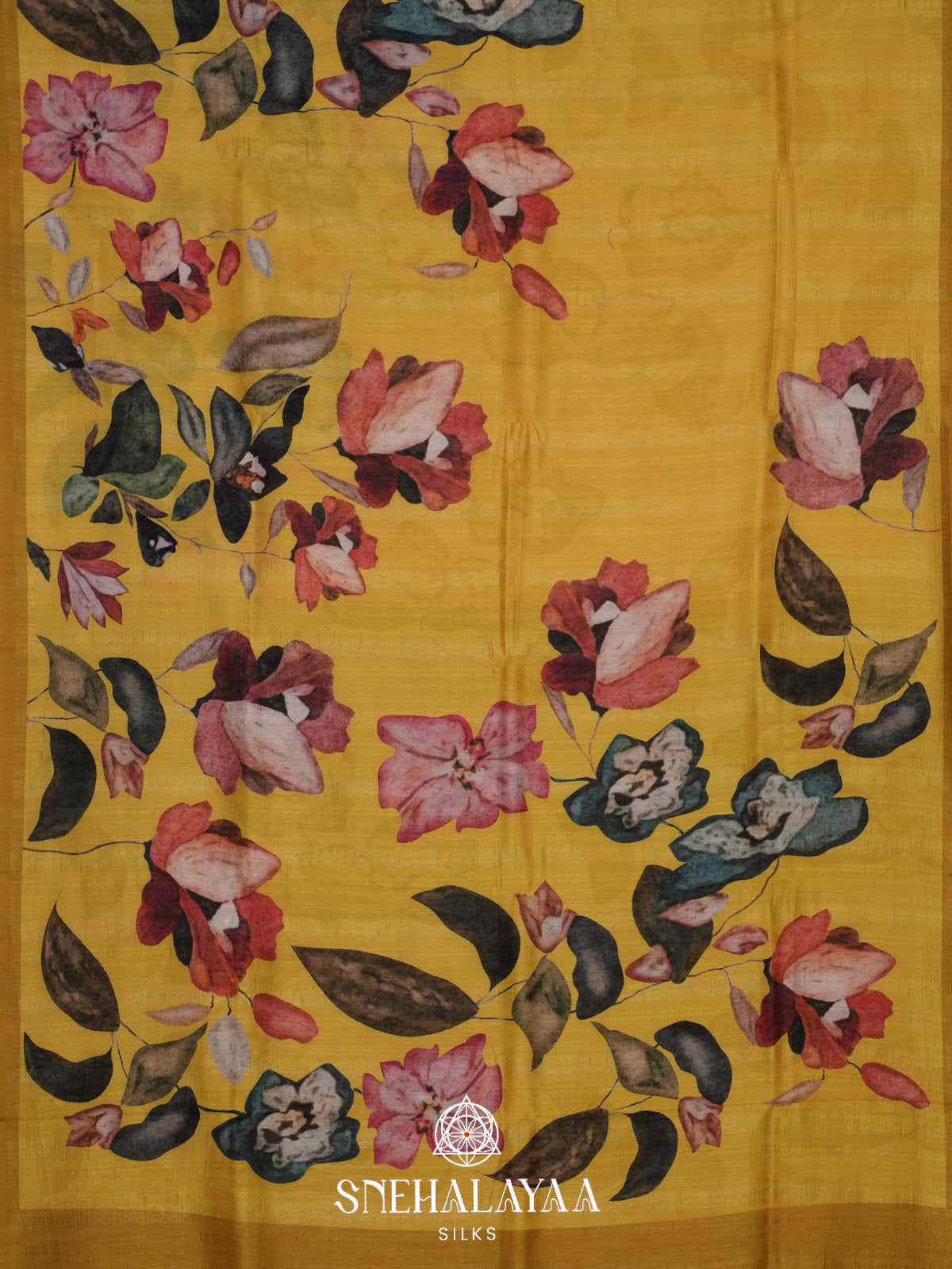 Yellow Tussar Saree