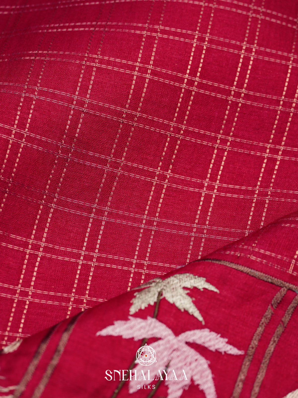 Ruby Red Tussar Saree
