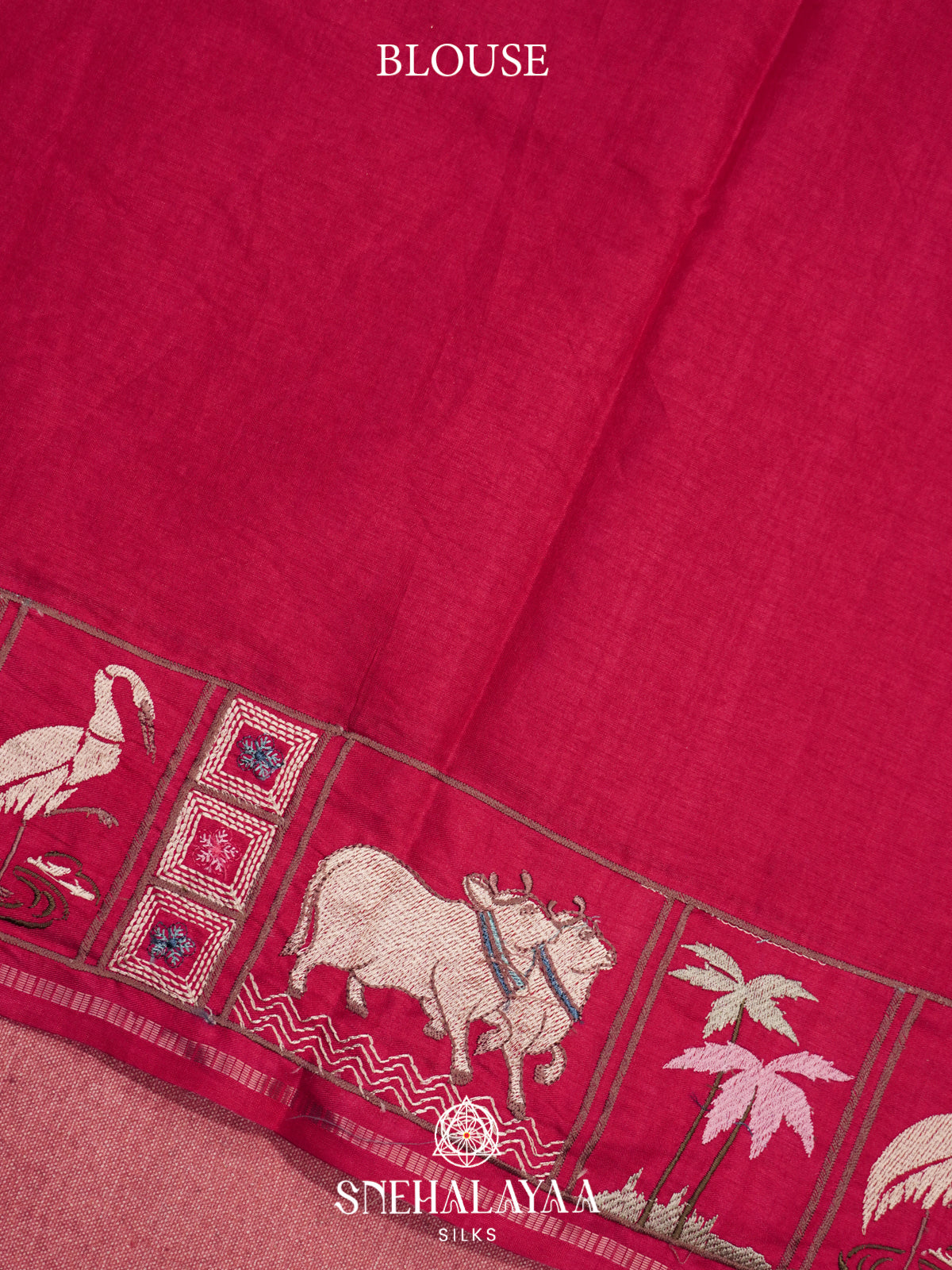Ruby Red Tussar Saree