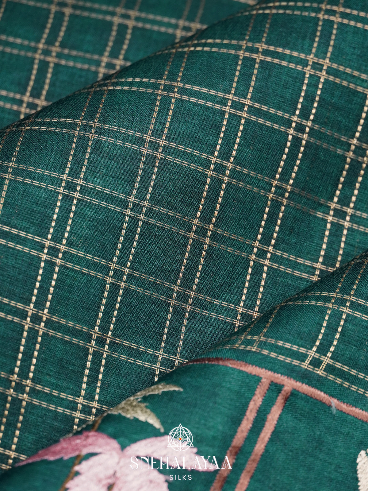 Forest Green Tussar Saree