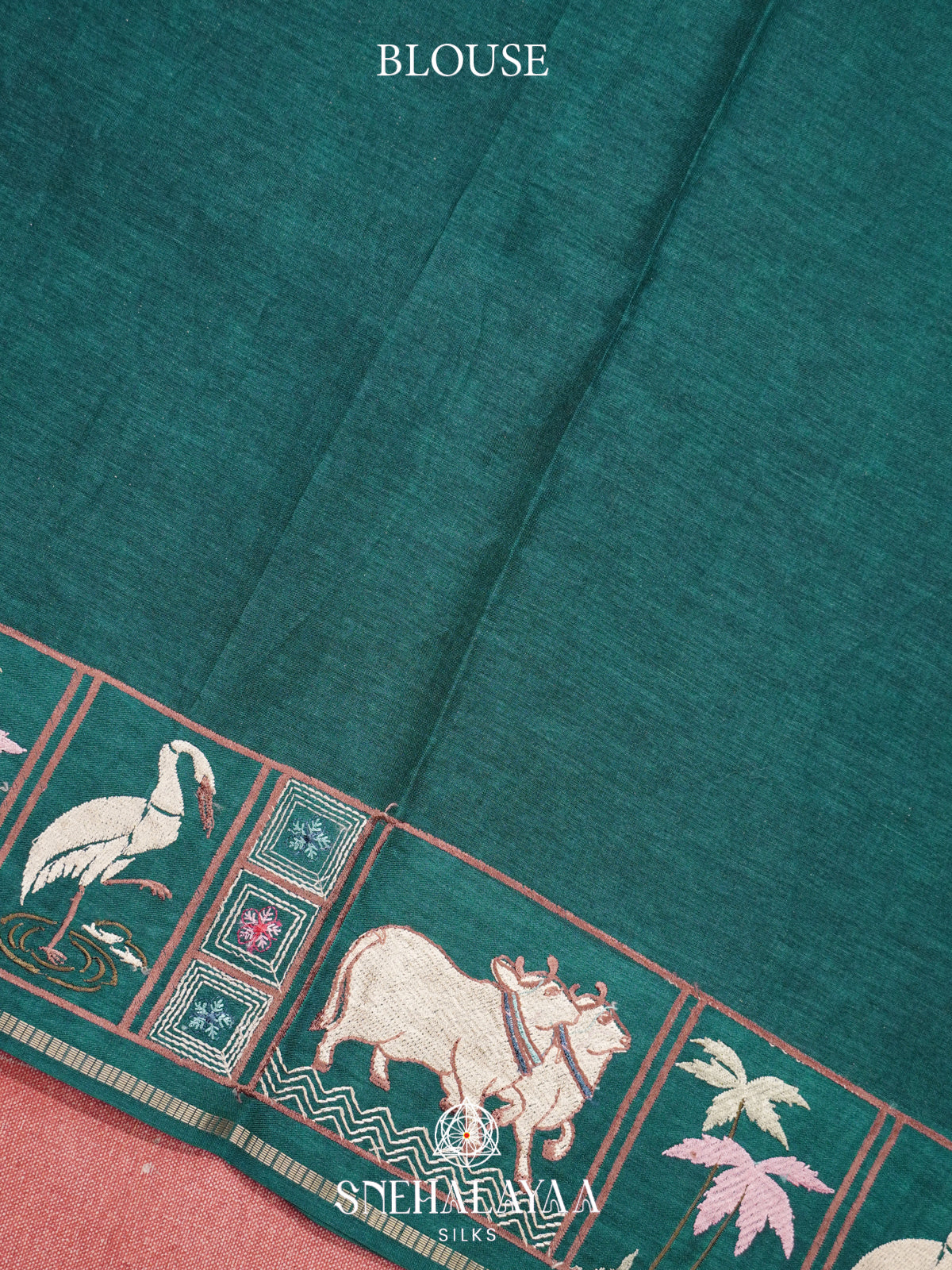 Forest Green Tussar Saree