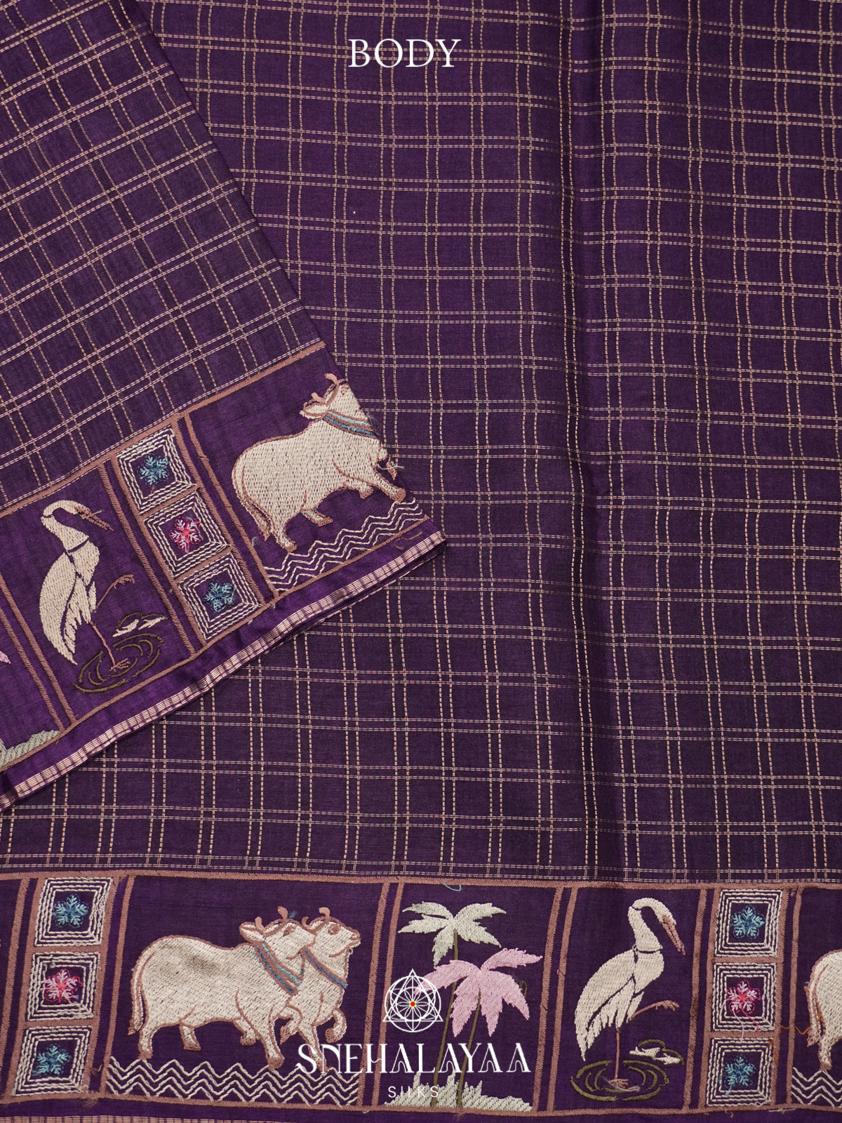 Magenta Purple Tussar Saree