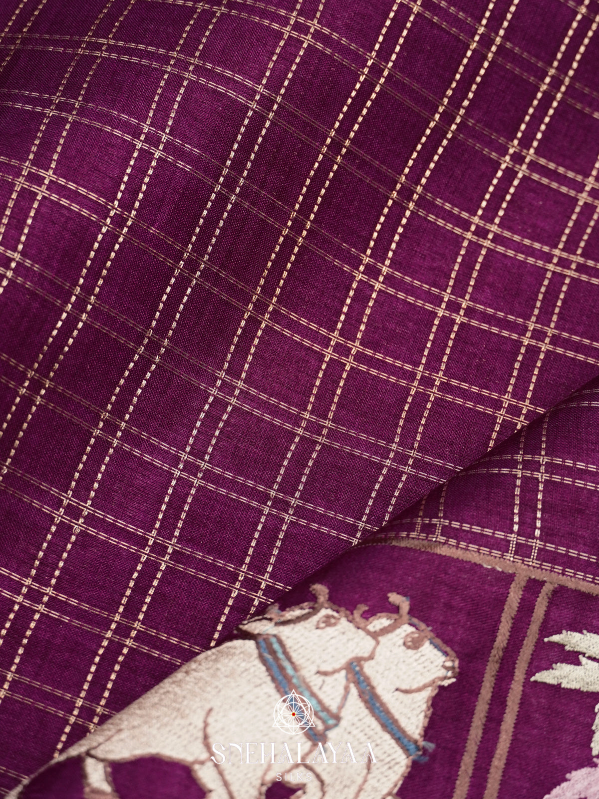 Magenta Tussar Saree