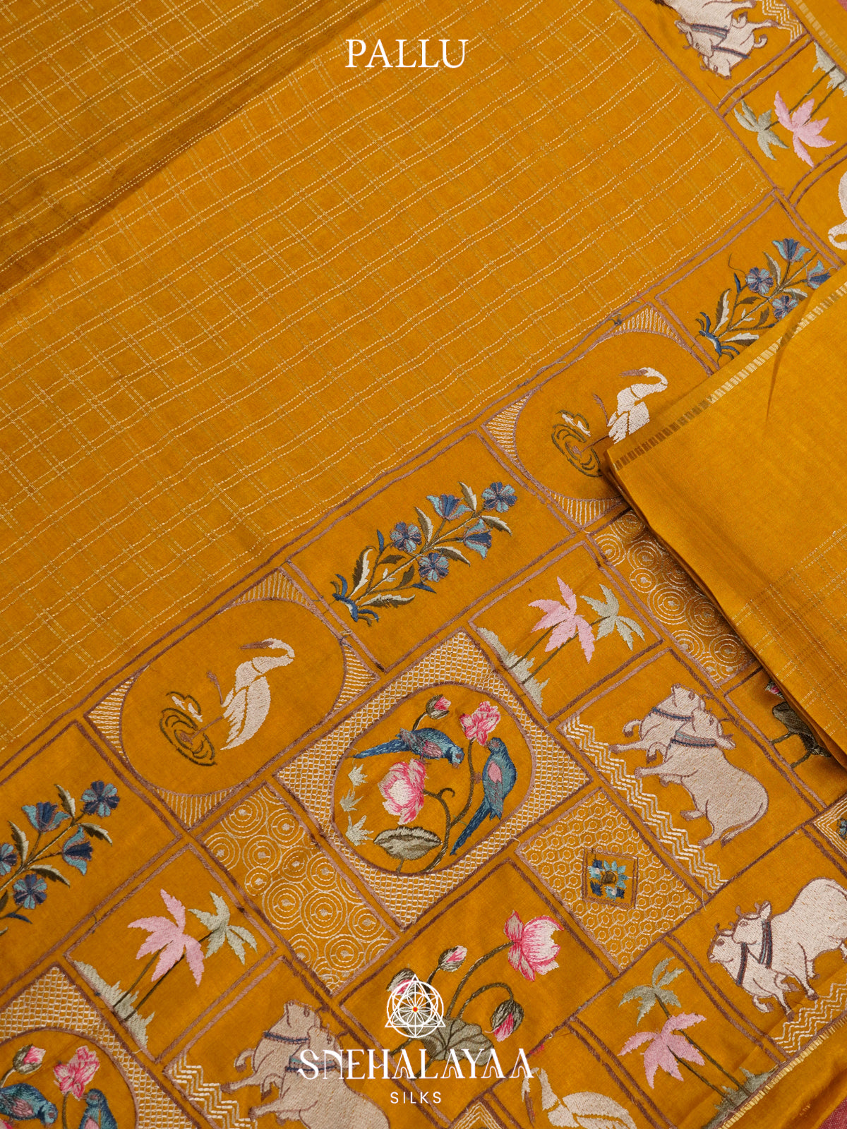 Mango Yellow Tussar Saree