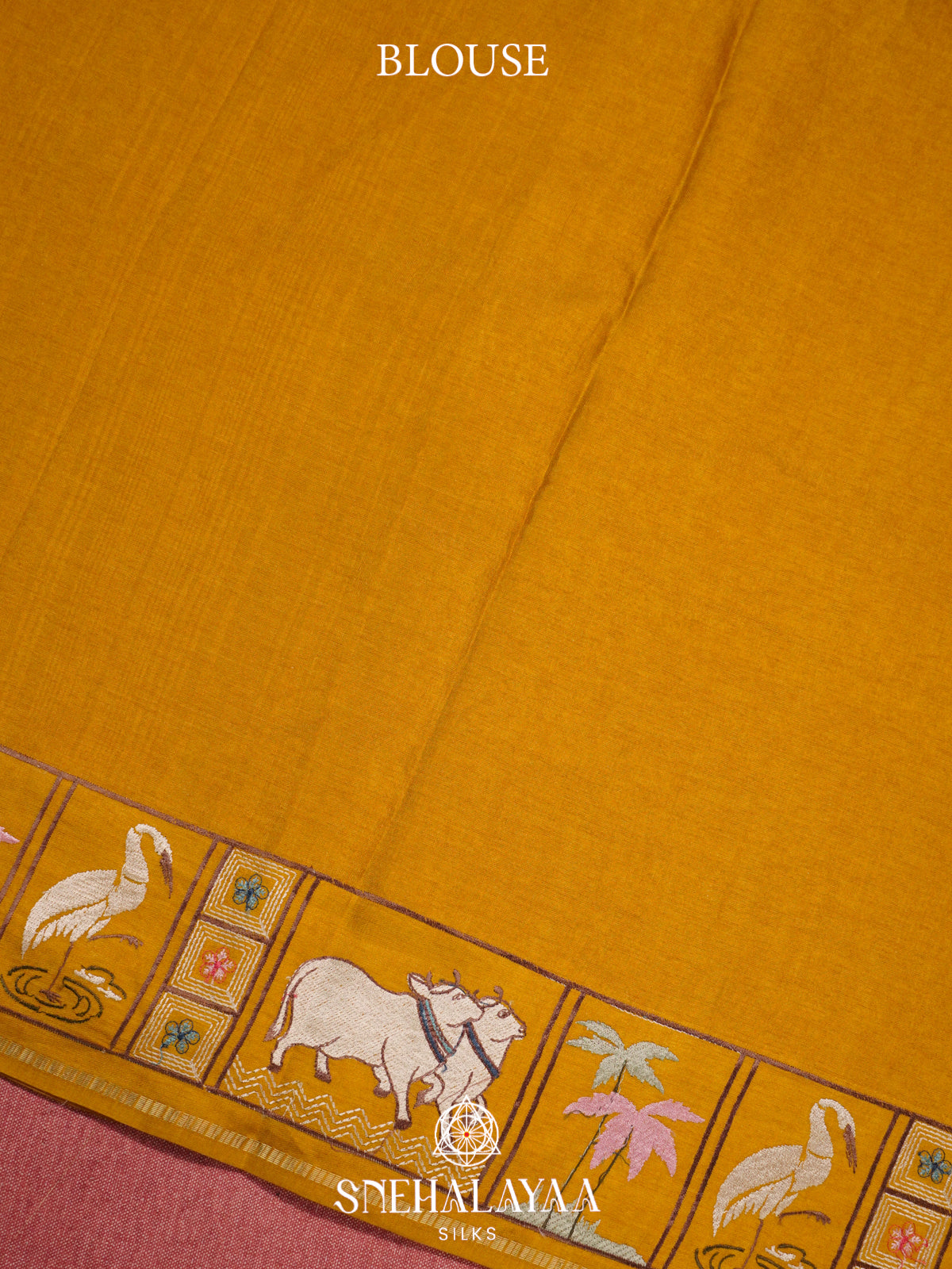 Mango Yellow Tussar Saree