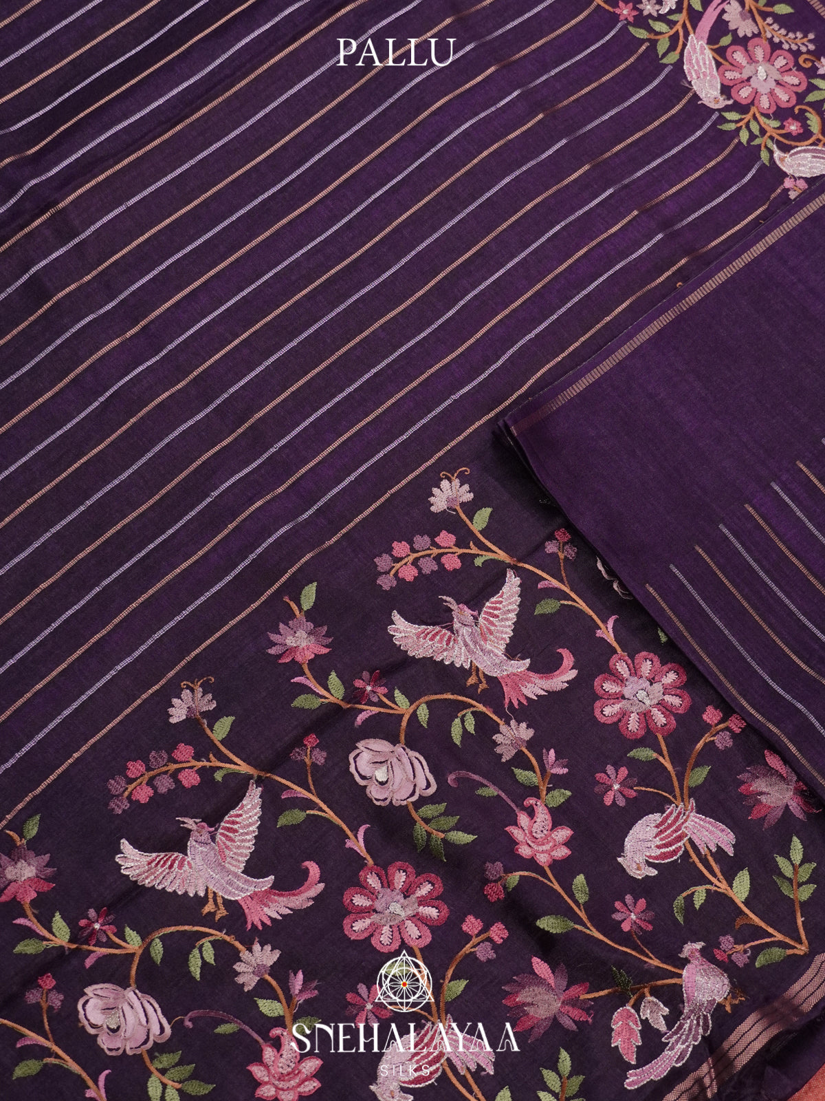 Purple Tussar Saree