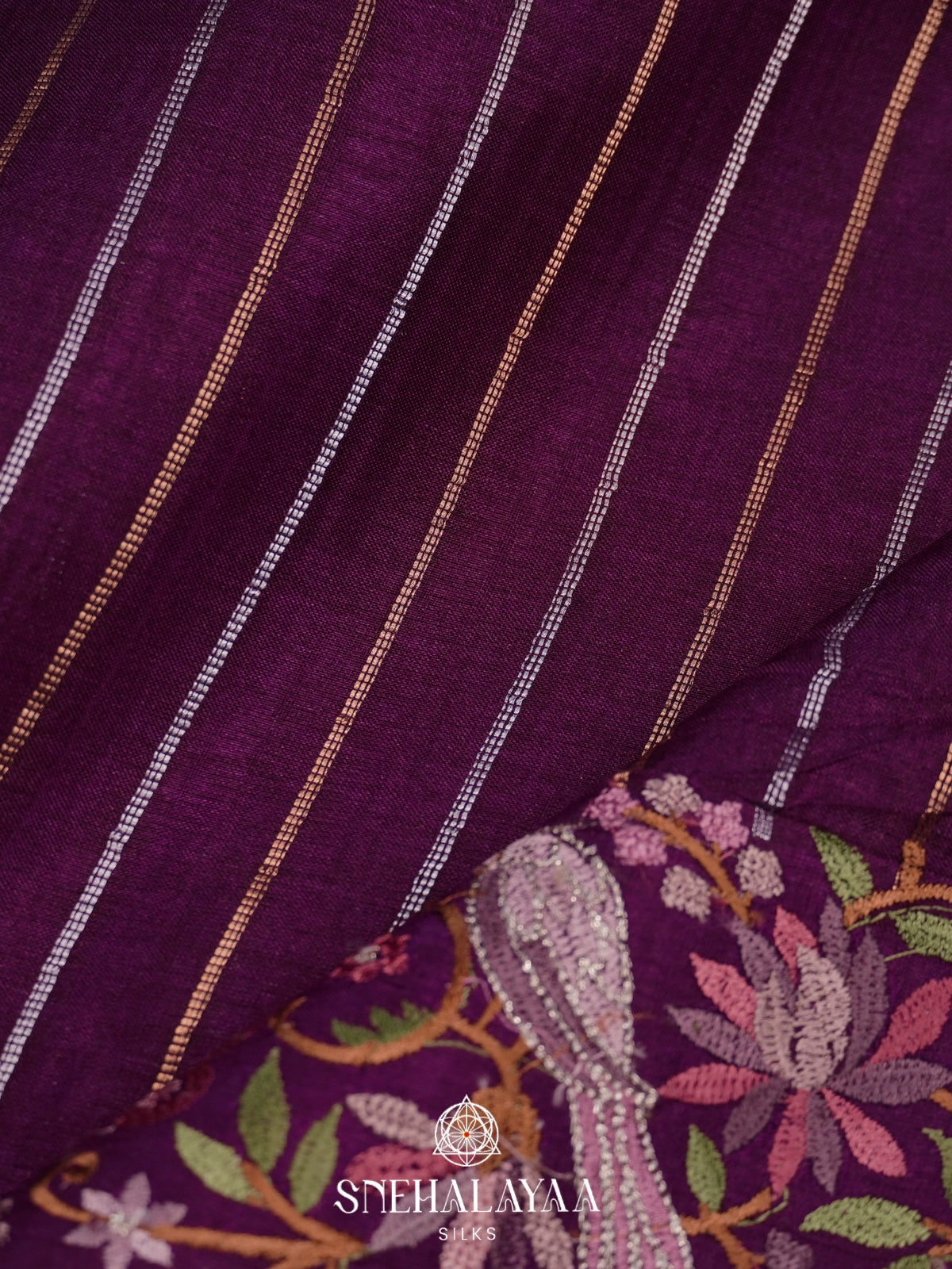 Magenta Tussar Saree