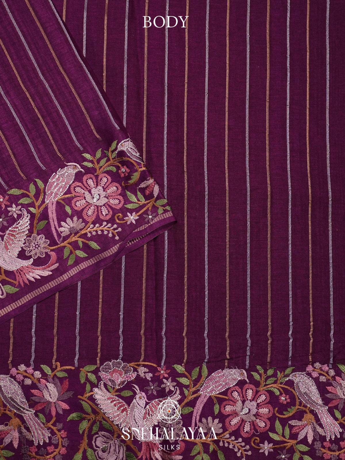Magenta Tussar Saree