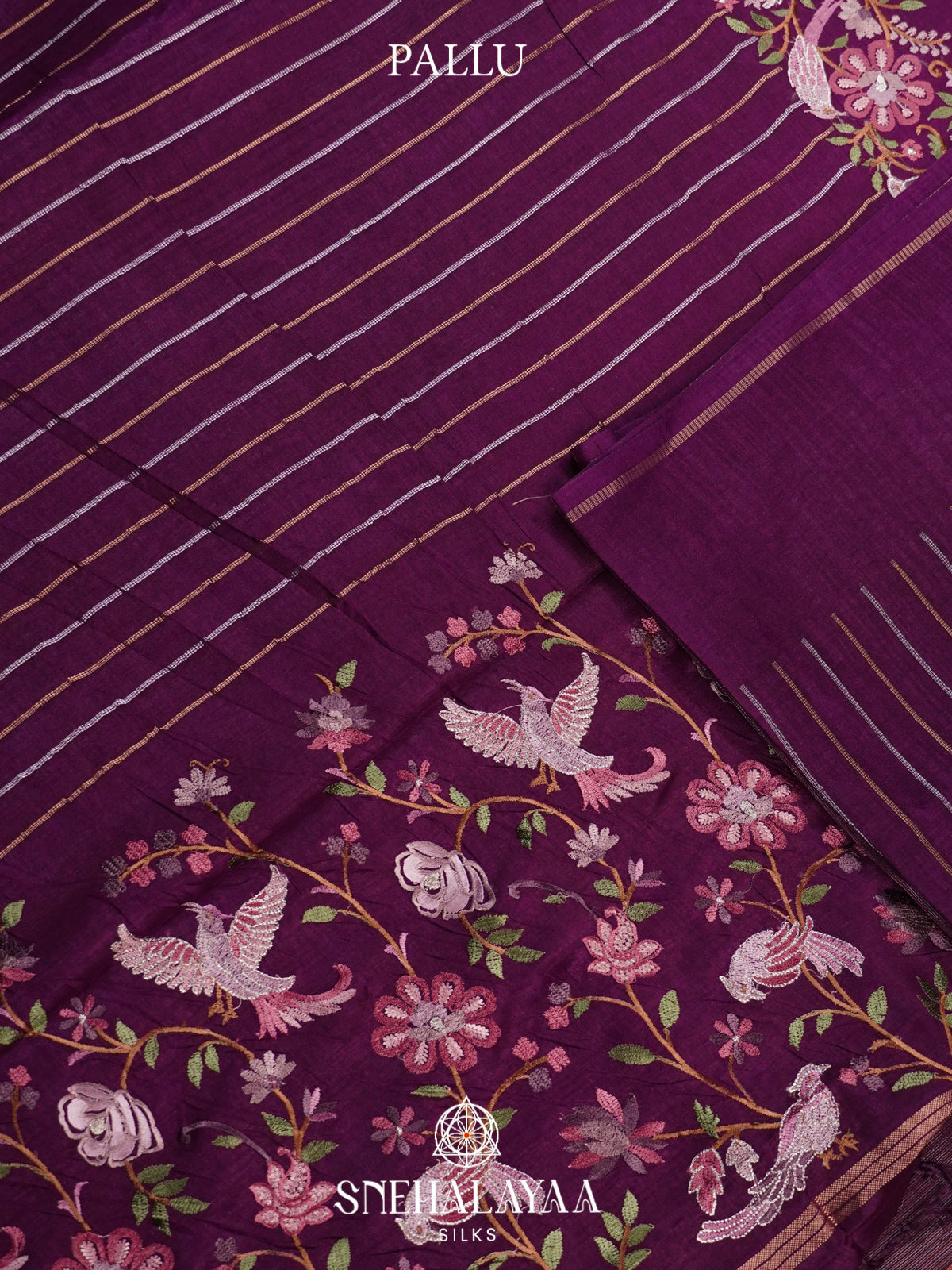 Magenta Tussar Saree