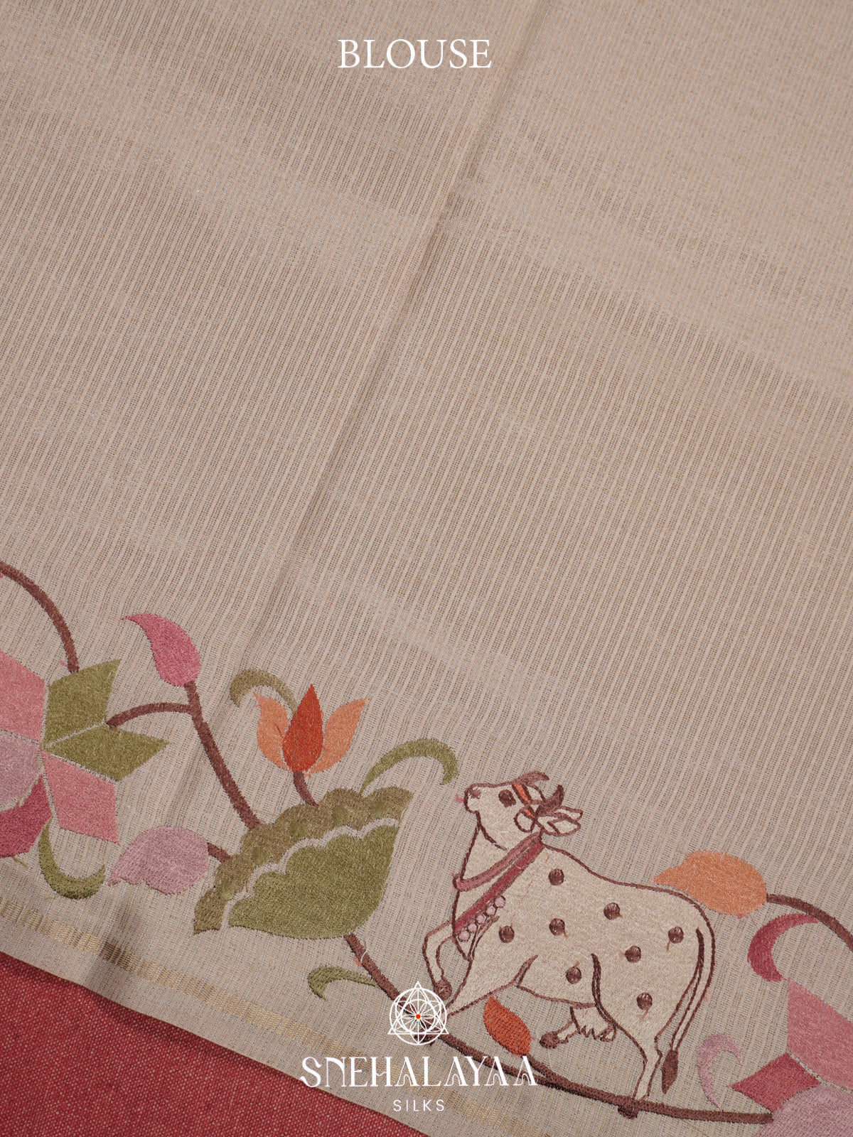Beige Tussar Saree
