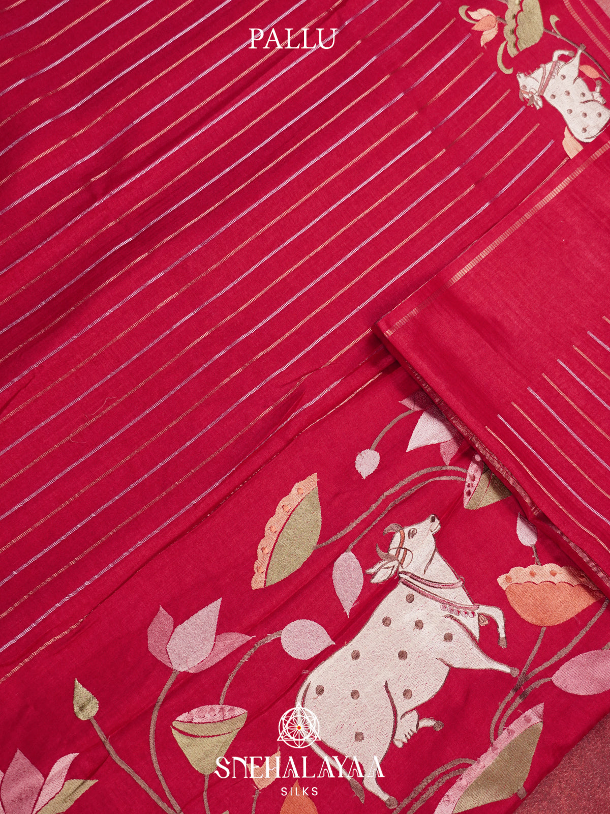 Ruby Red Tussar Saree
