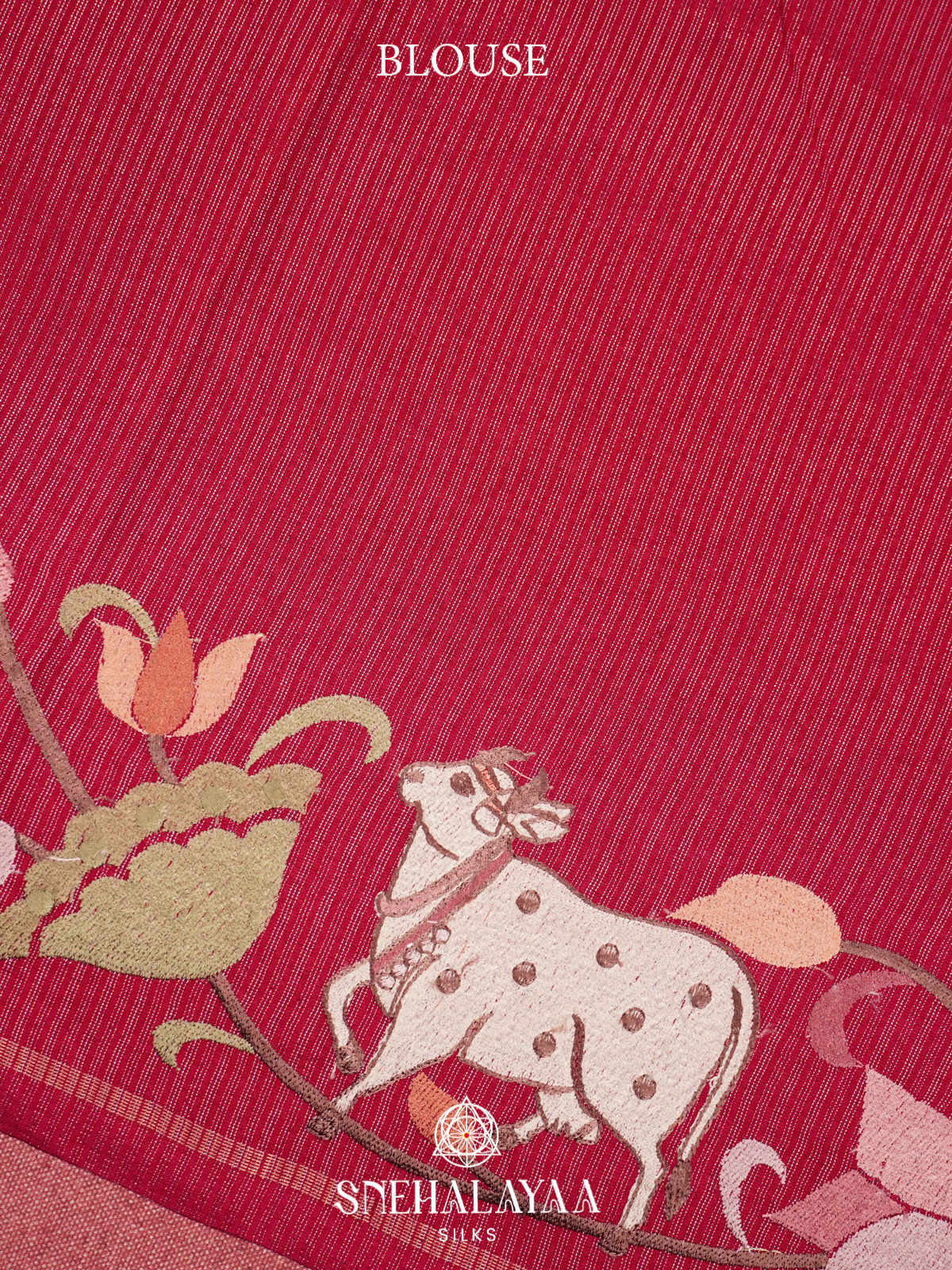 Ruby Red Tussar Saree