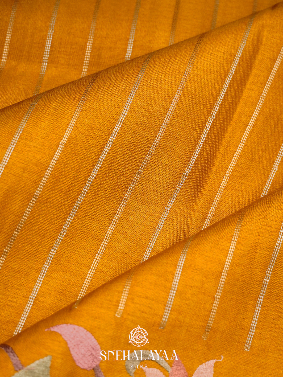 Mango Yellow Tussar Saree