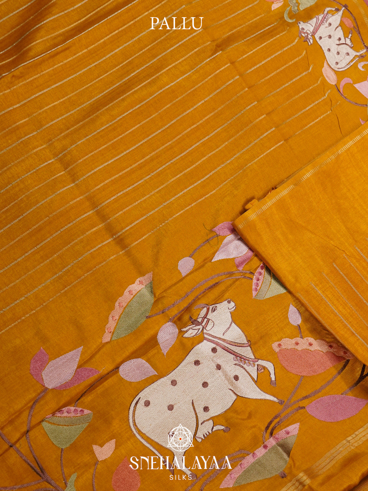 Mango Yellow Tussar Saree