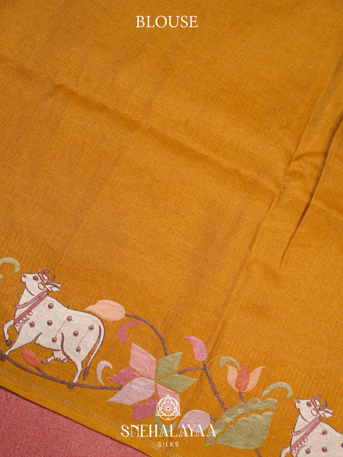 Mango Yellow Tussar Saree