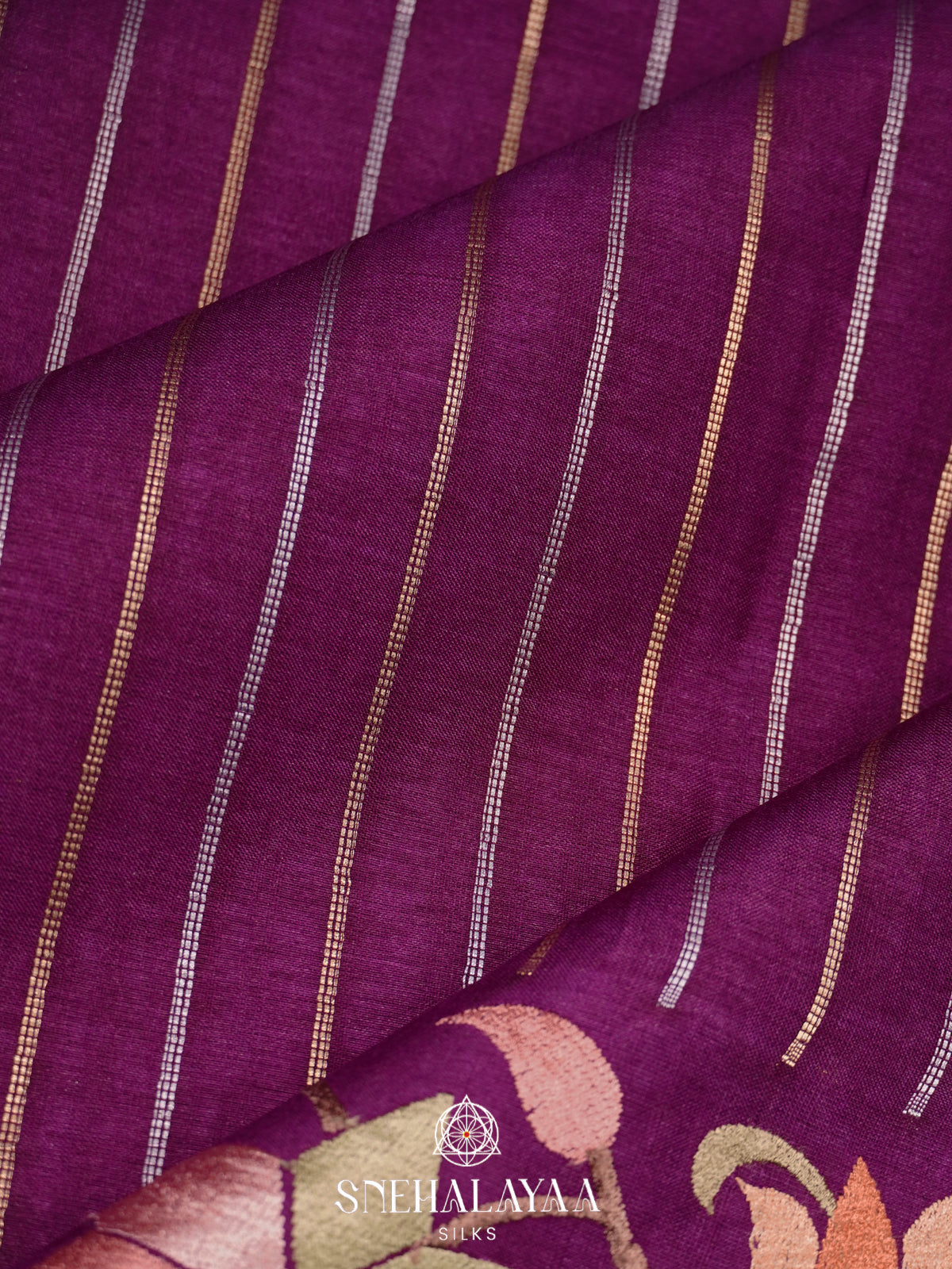 Magenta Tussar Saree