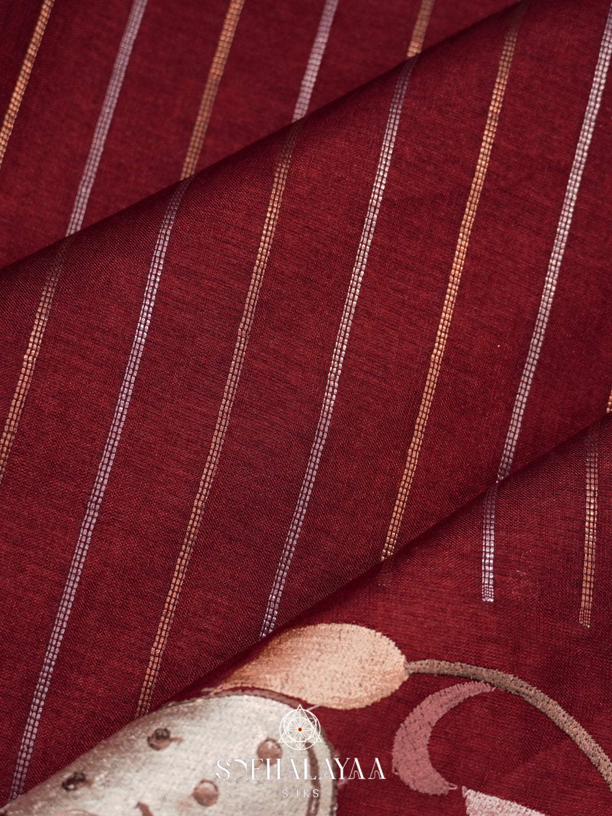 Maroon Tussar Saree