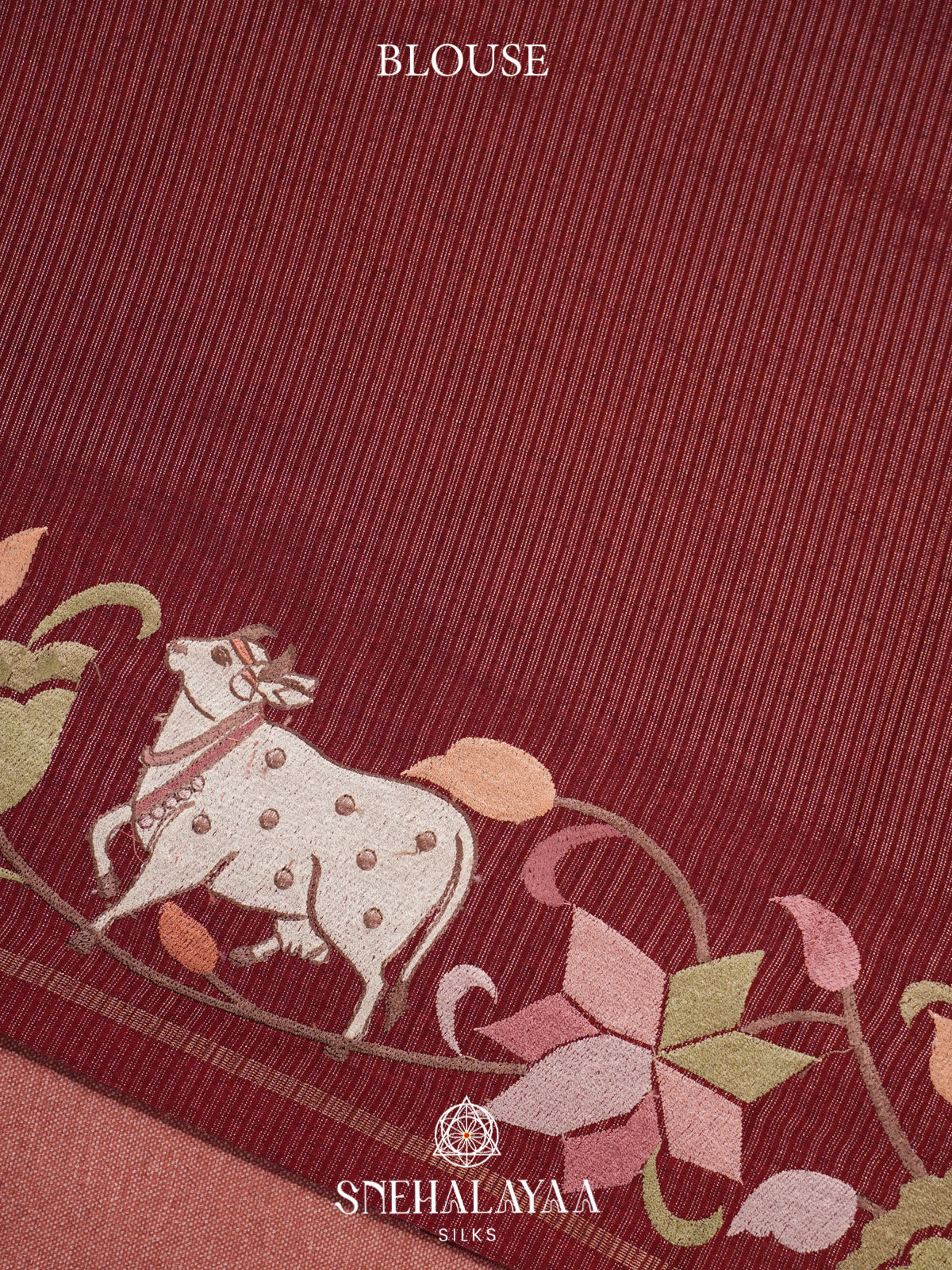 Maroon Tussar Saree