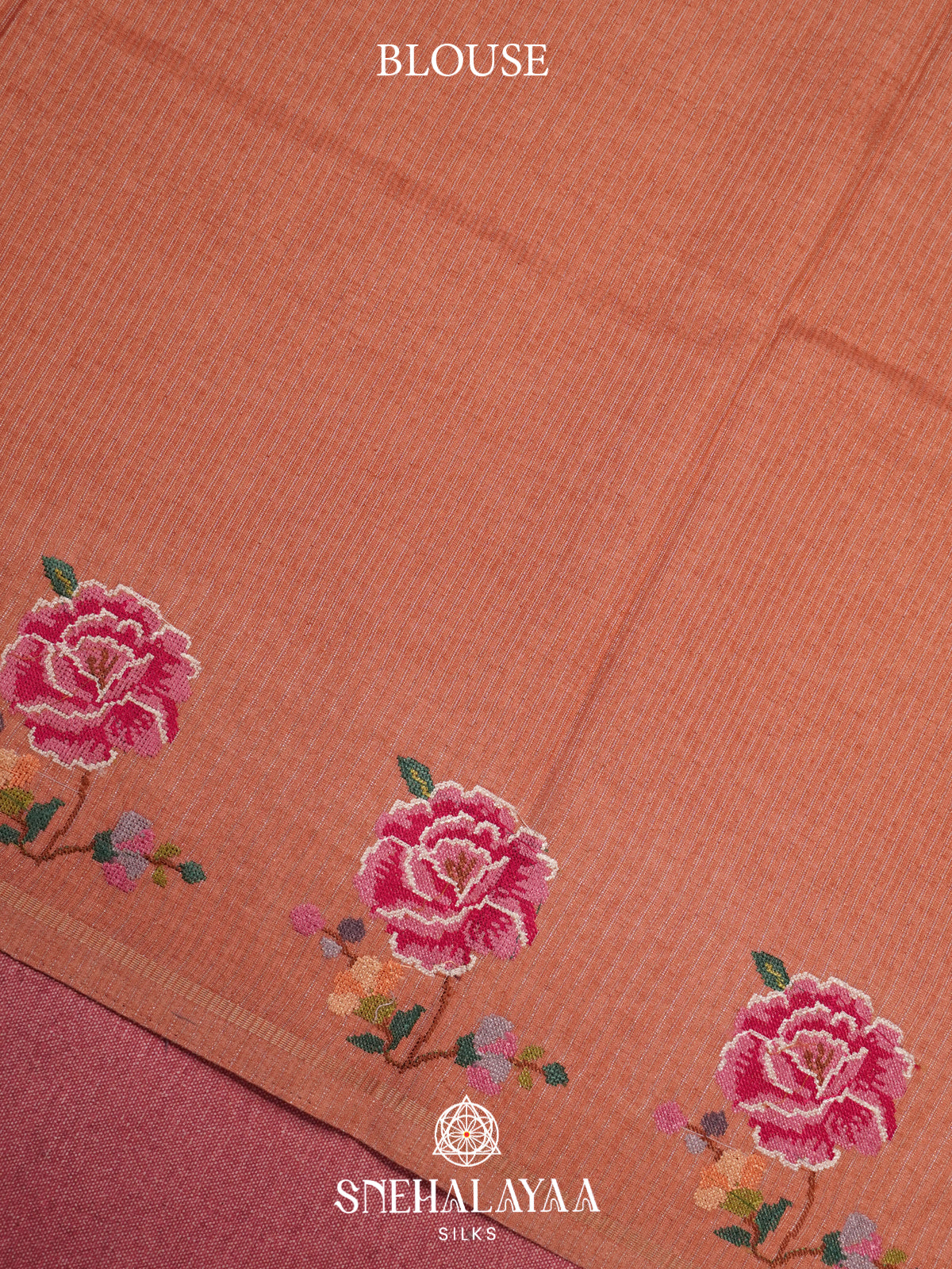 Peach Tussar Saree