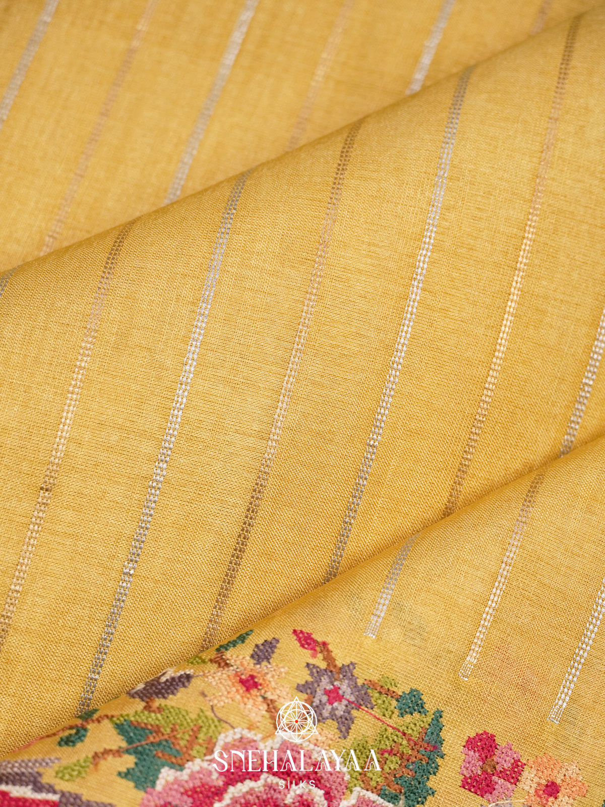 Yellow Tussar Saree