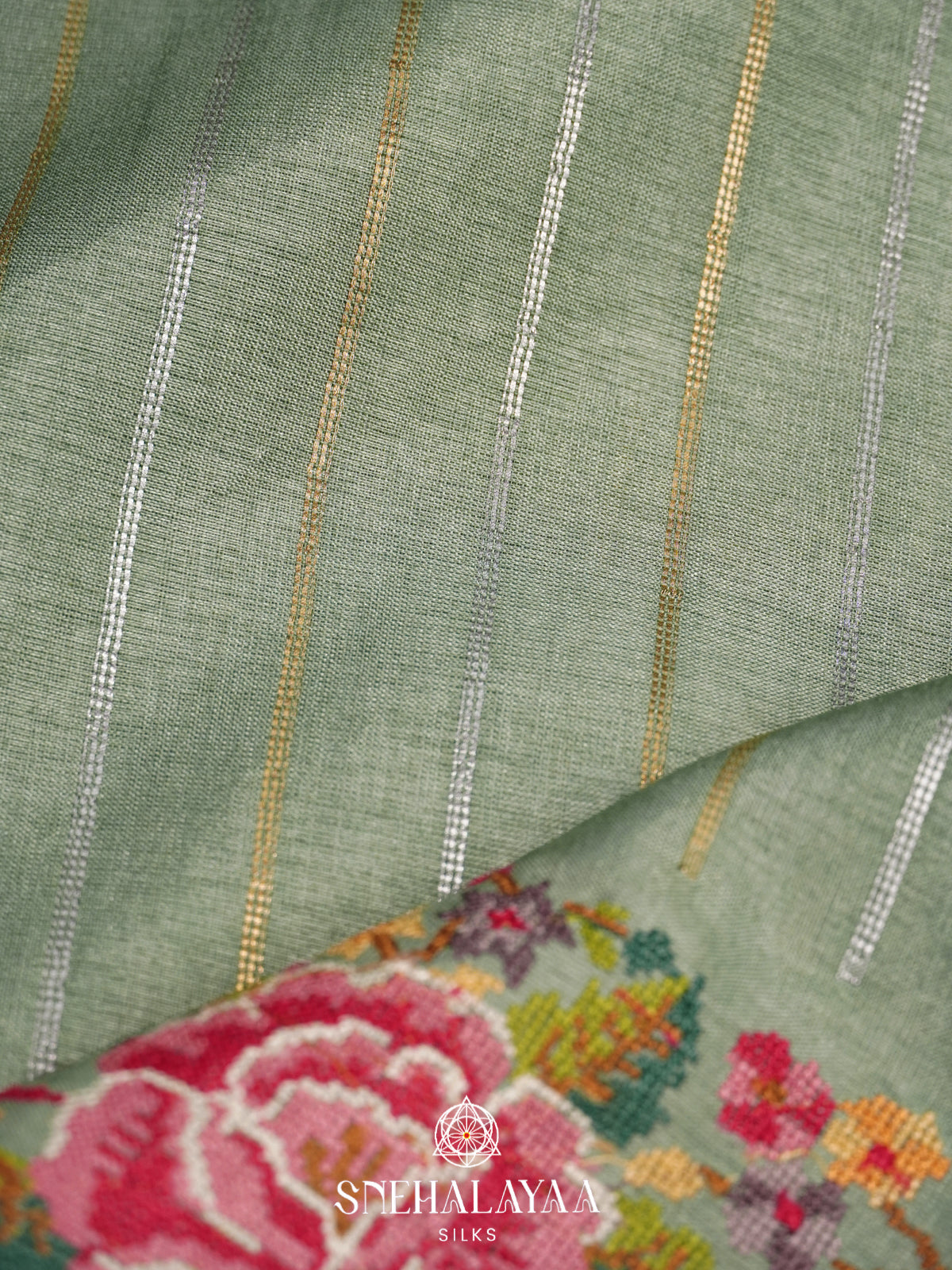 Green Tussar Saree
