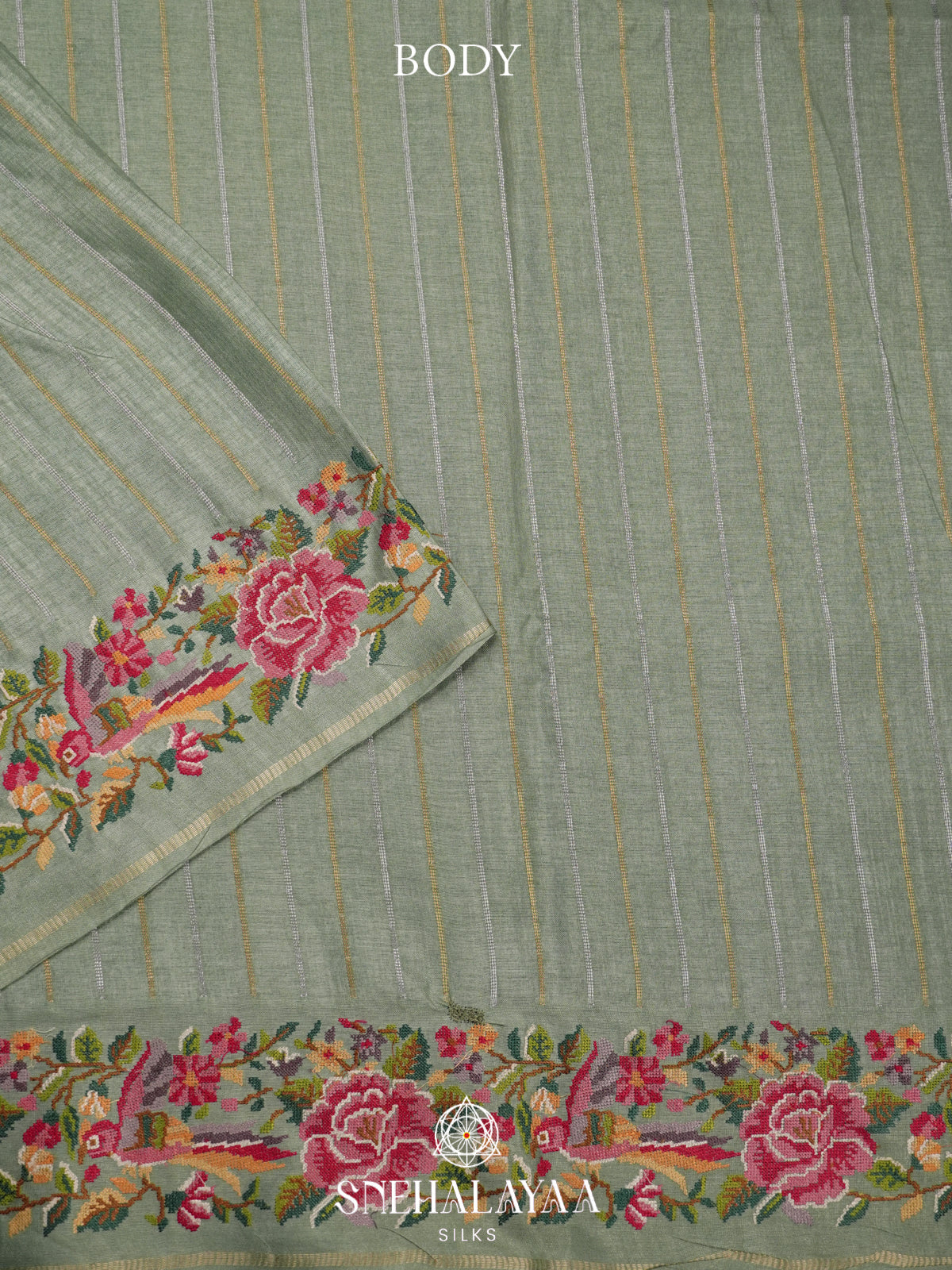 Green Tussar Saree