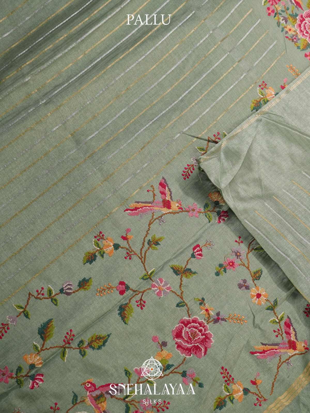 Green Tussar Saree