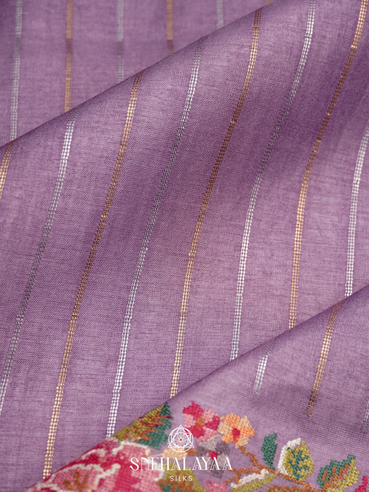 Lilac Tussar Saree