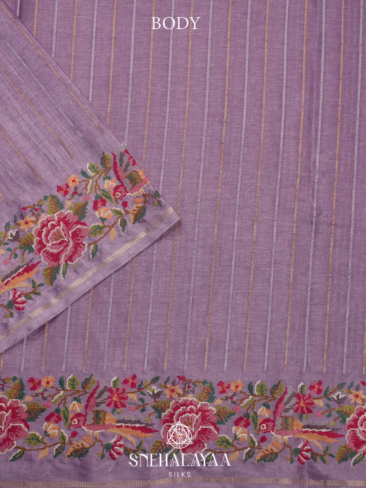 Lilac Tussar Saree