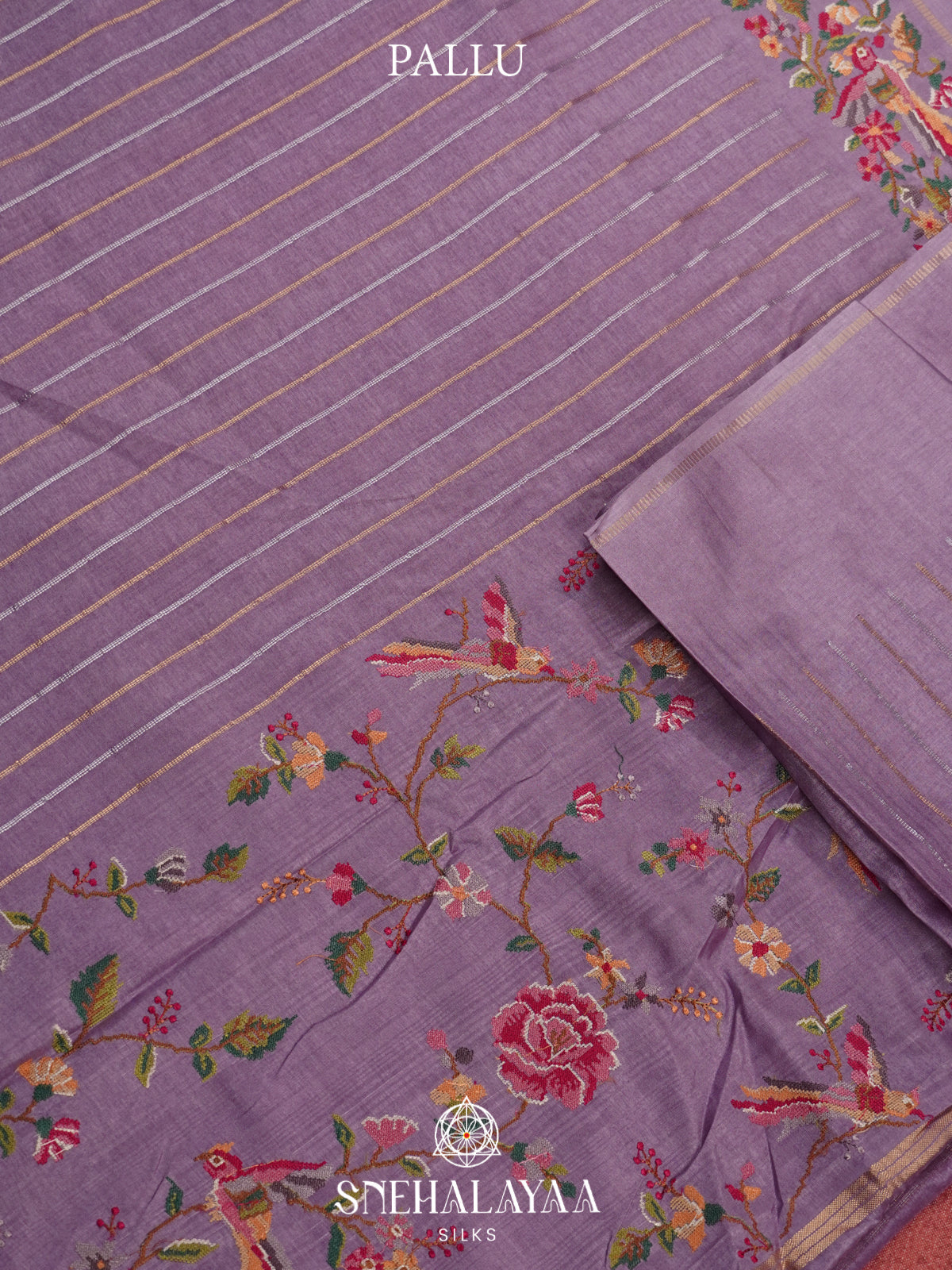 Lilac Tussar Saree
