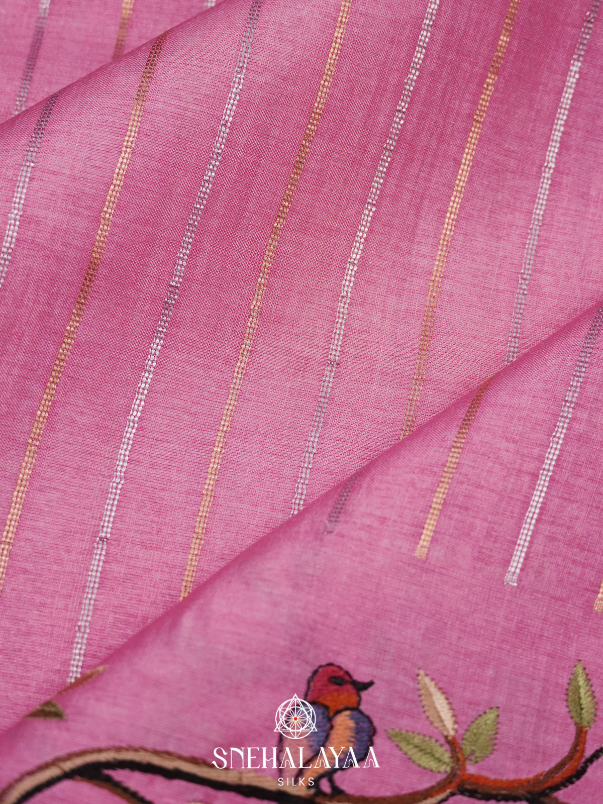 Pink Tussar Saree