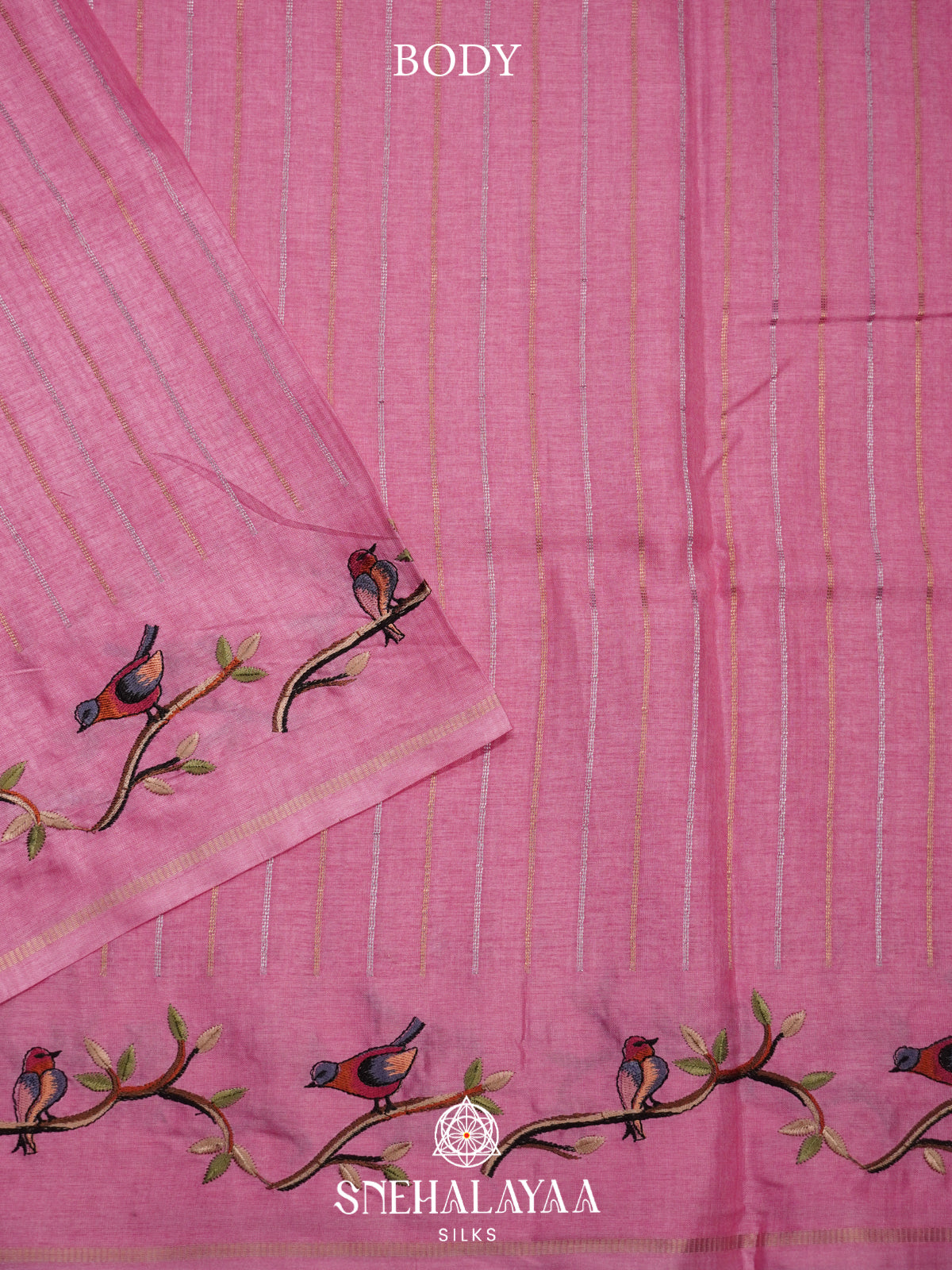 Pink Tussar Saree