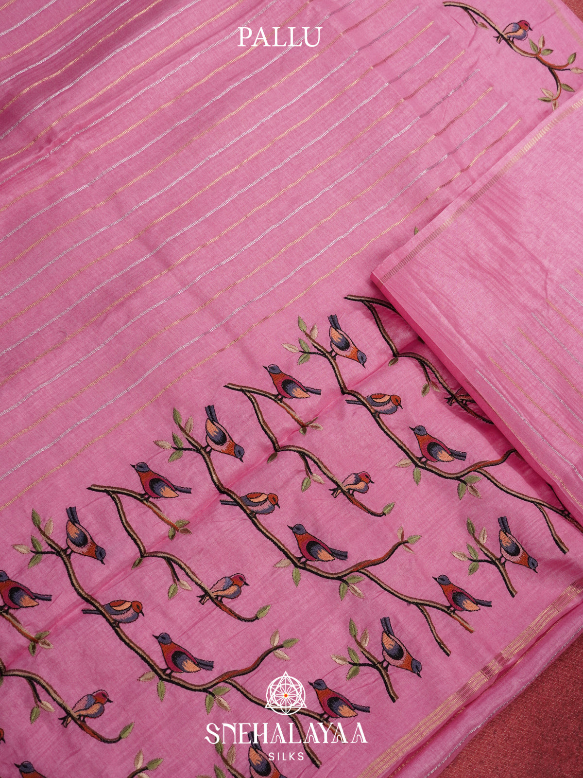 Pink Tussar Saree