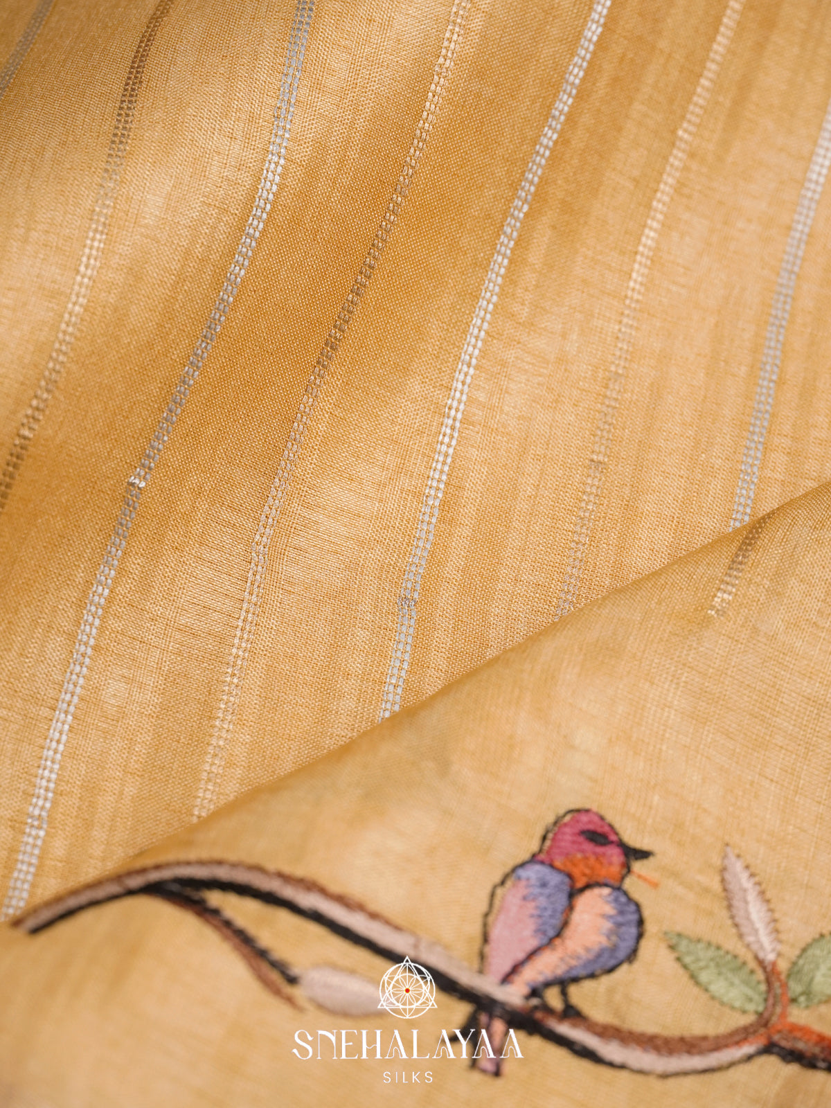Yellow Tussar Saree