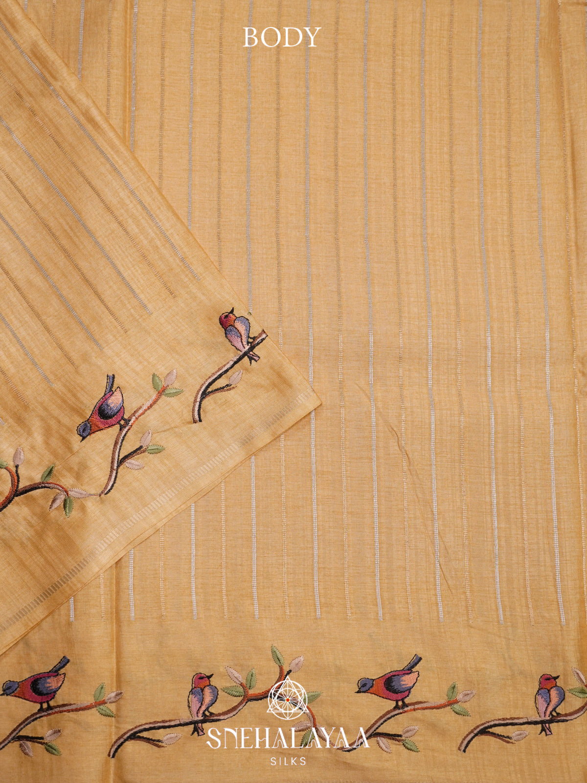 Yellow Tussar Saree