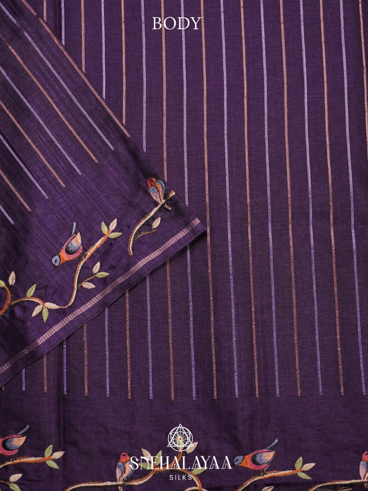 Purple Tussar Saree