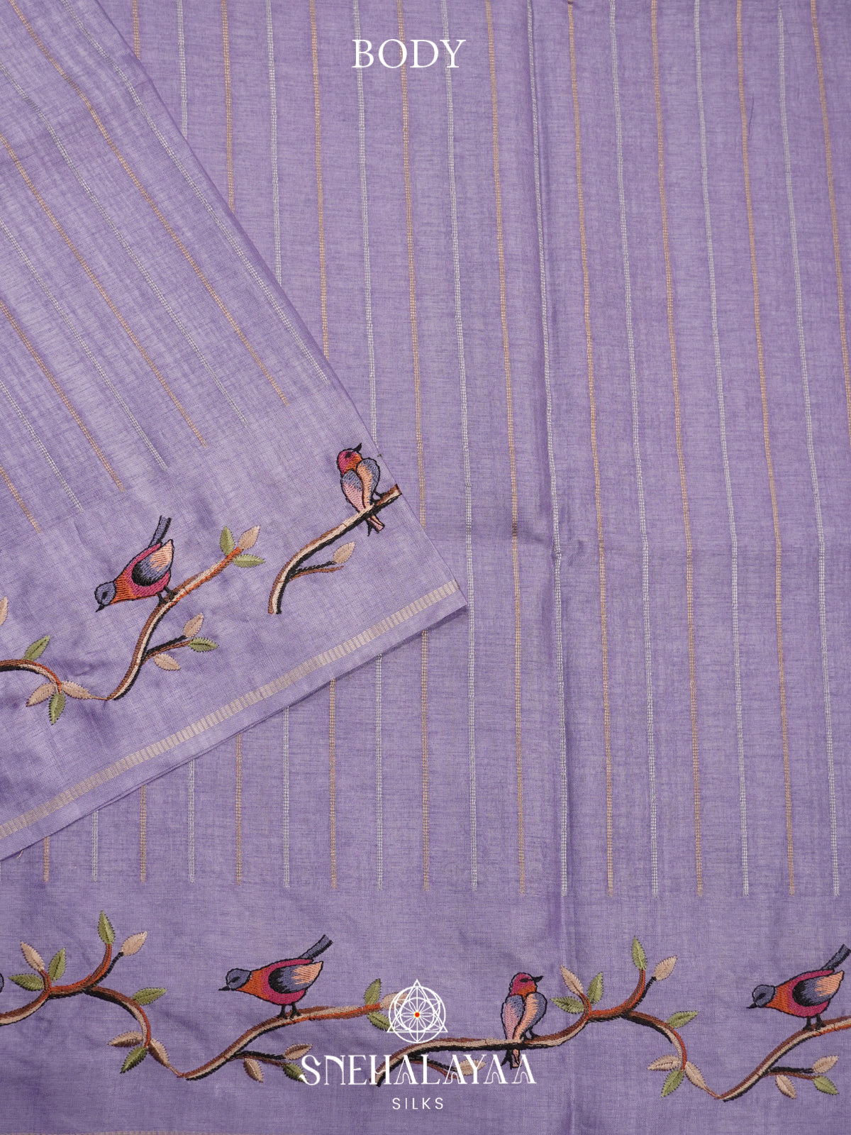 Lilac Tussar Saree