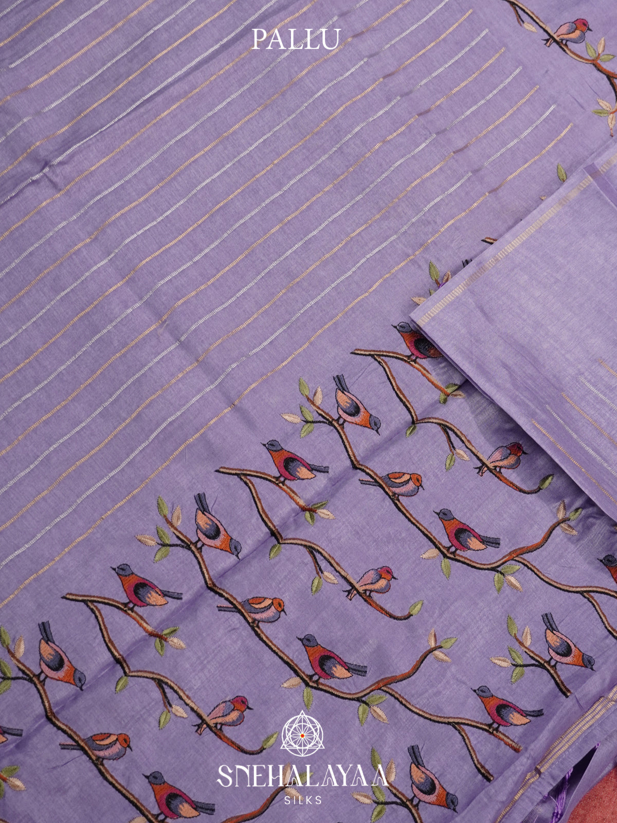 Lilac Tussar Saree