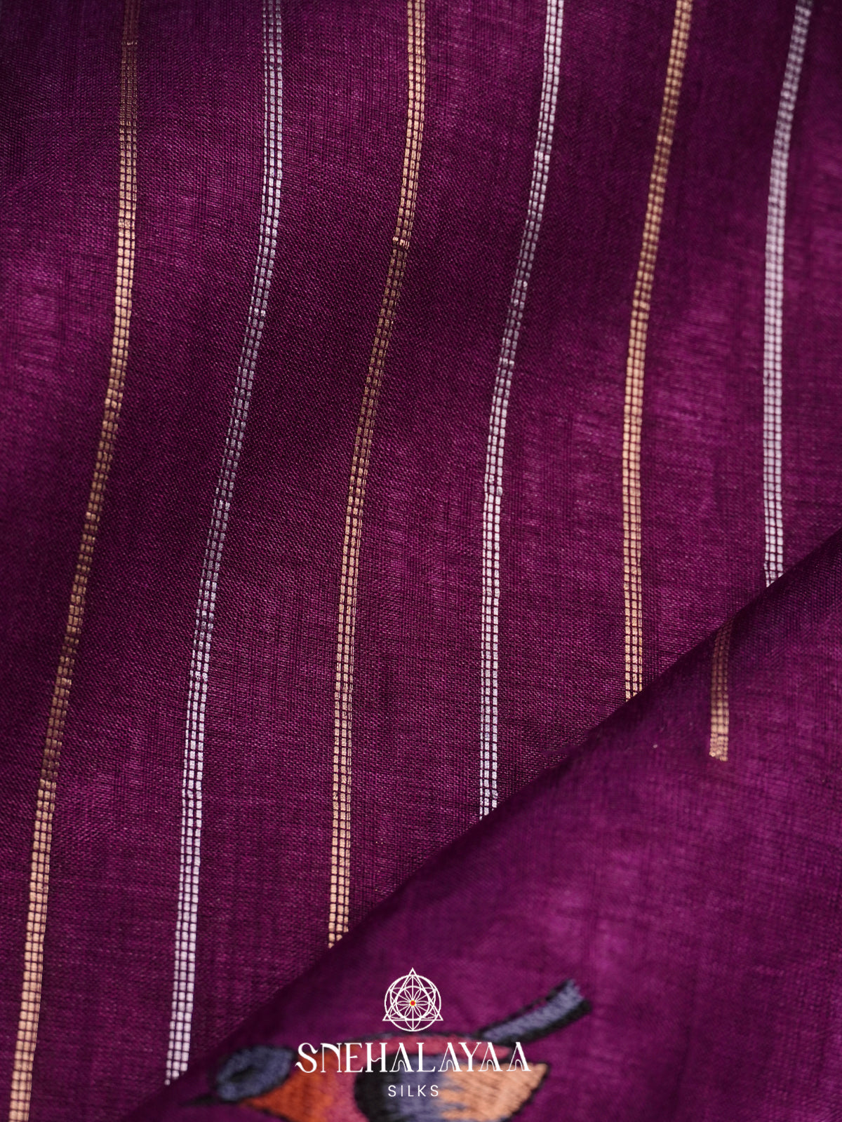 Magenta Tussar Saree