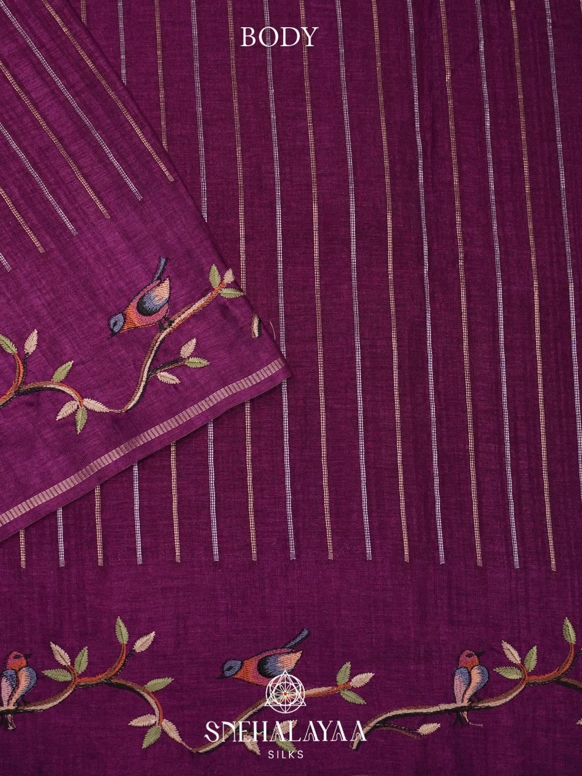 Magenta Tussar Saree