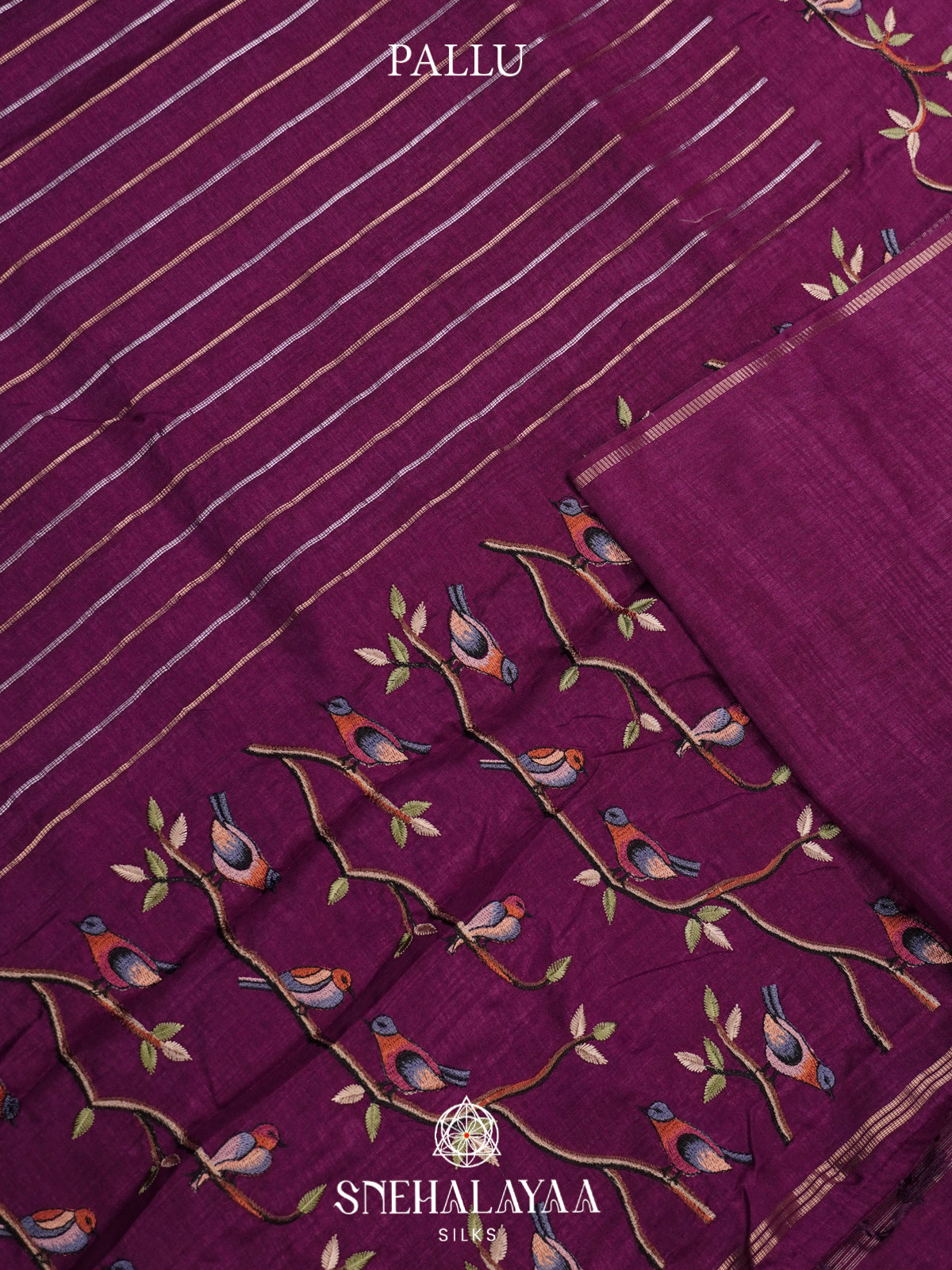 Magenta Tussar Saree