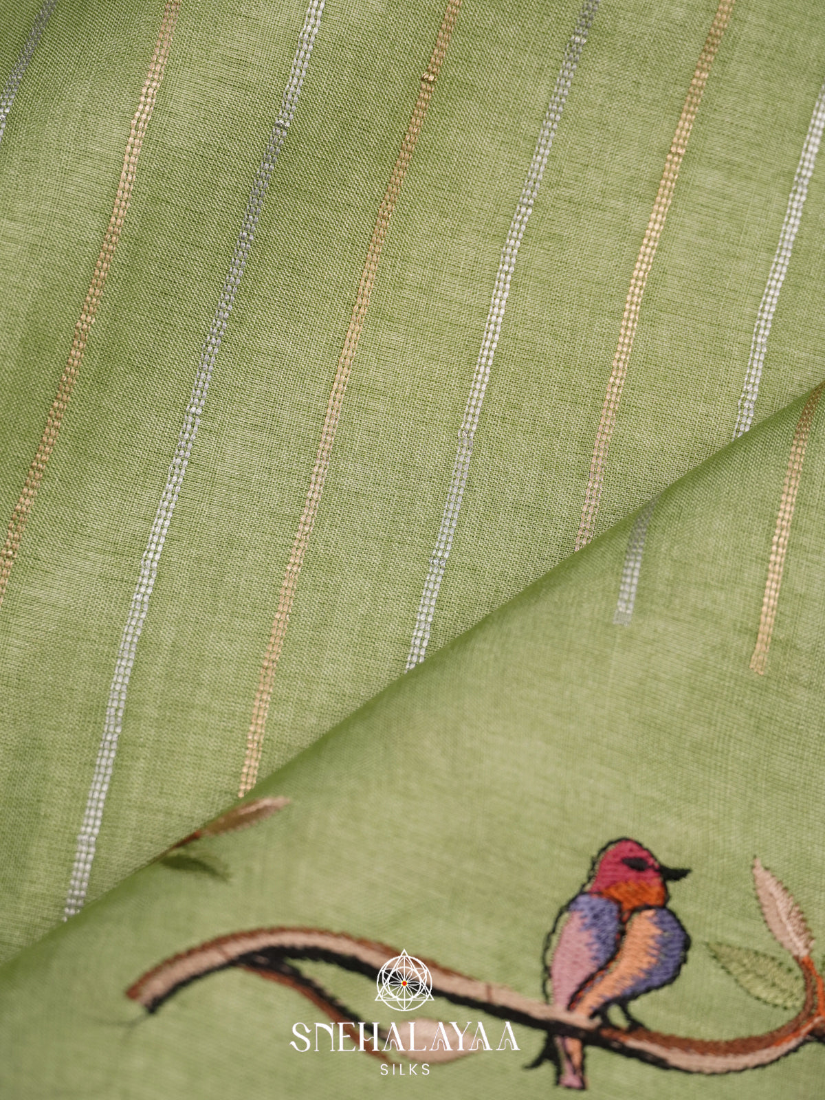 Pista Green Tussar Saree