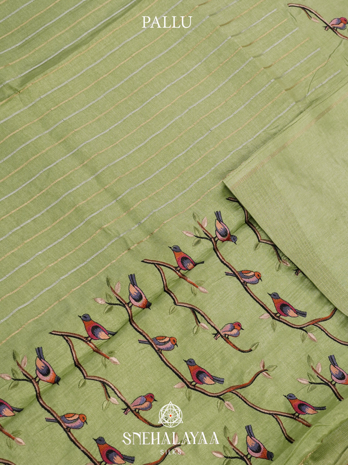 Pista Green Tussar Saree